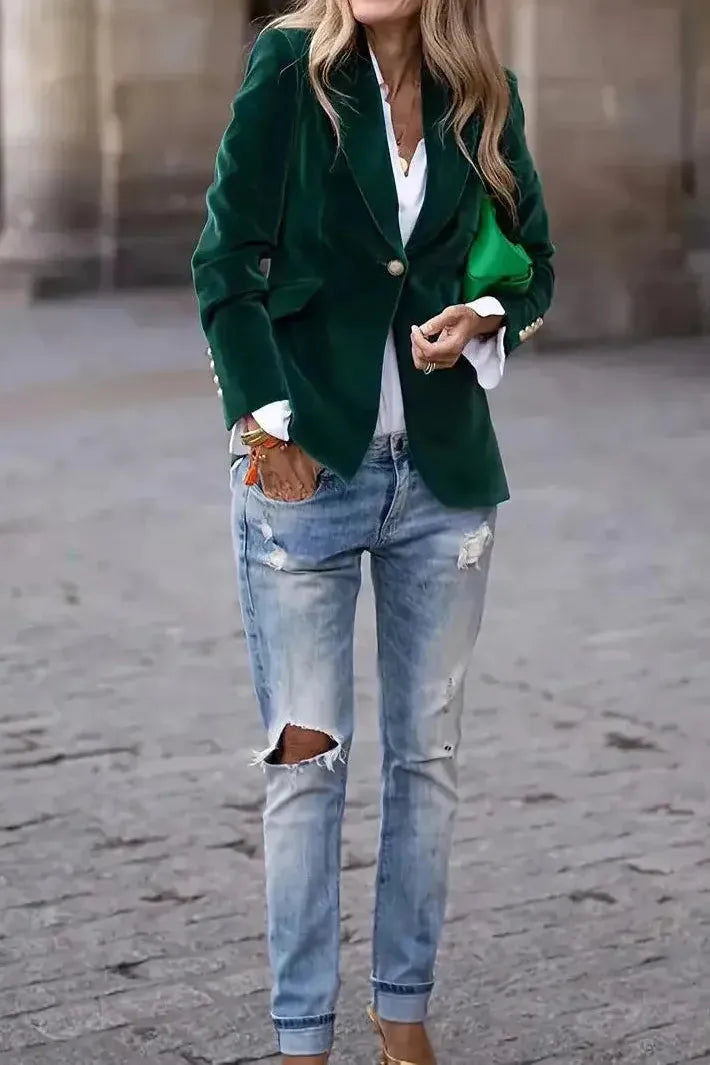 Aria™ | Elegant Velvet Blazer