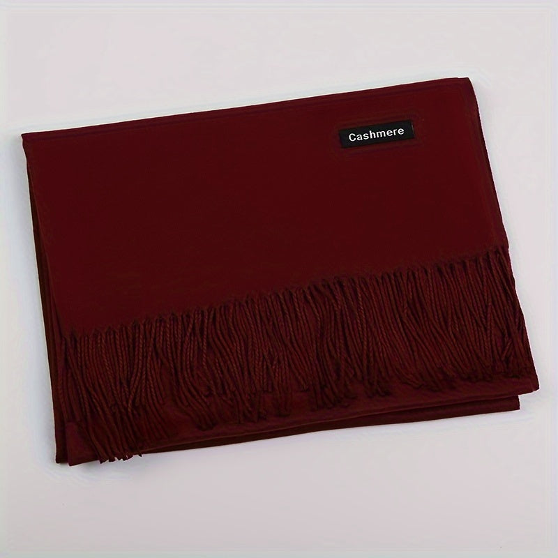 Susanna™ | Solid Fringe-Trim Oversized Scarf Shawl
