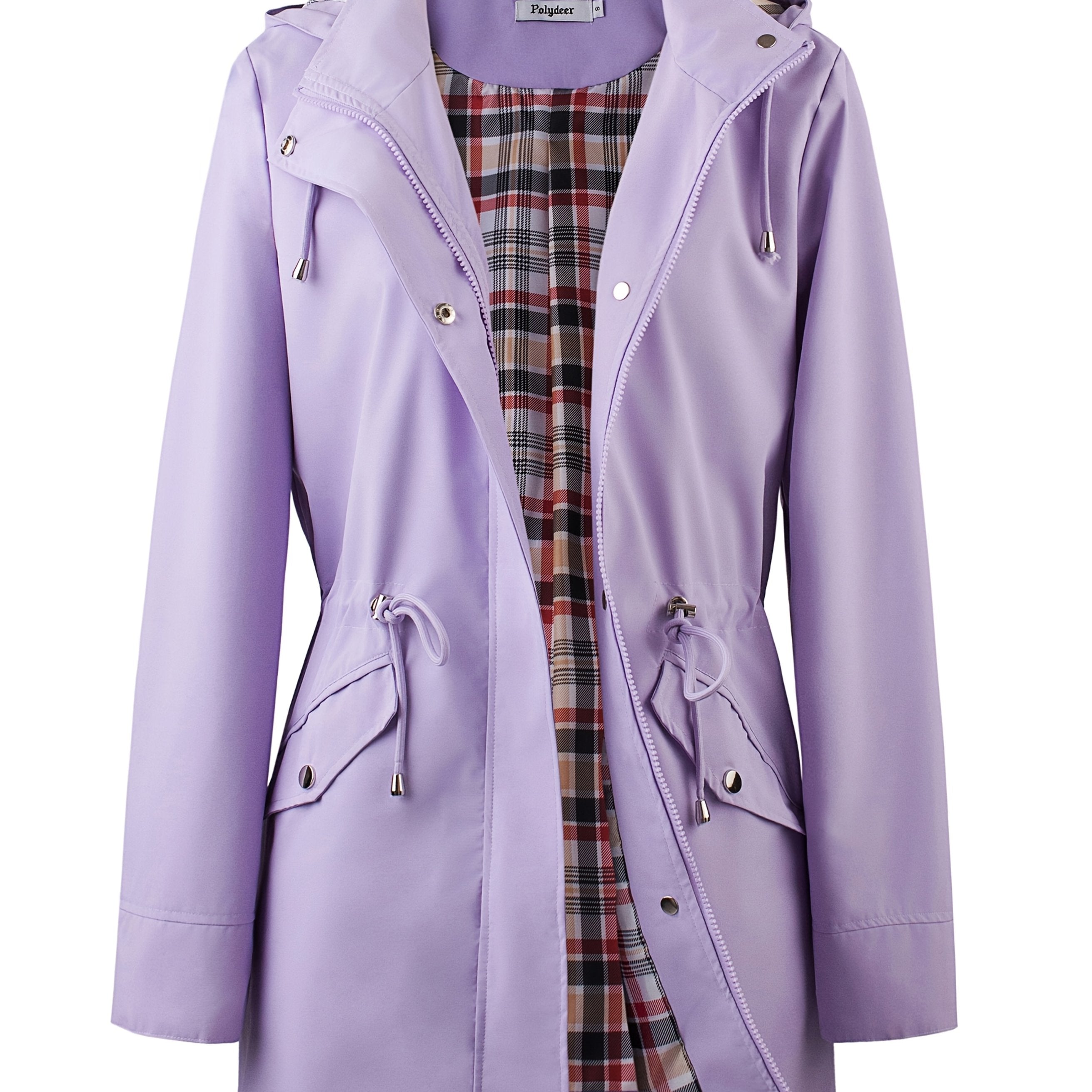 kouky™ | Waterproof Plaid-Lined Drawstring-Waist Parka Coat