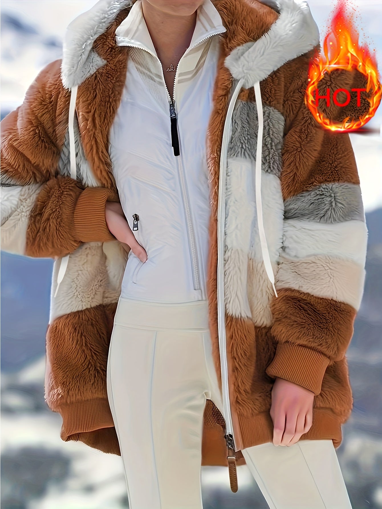 Islae™ | Elegant Faux Fur Hooded Jacket