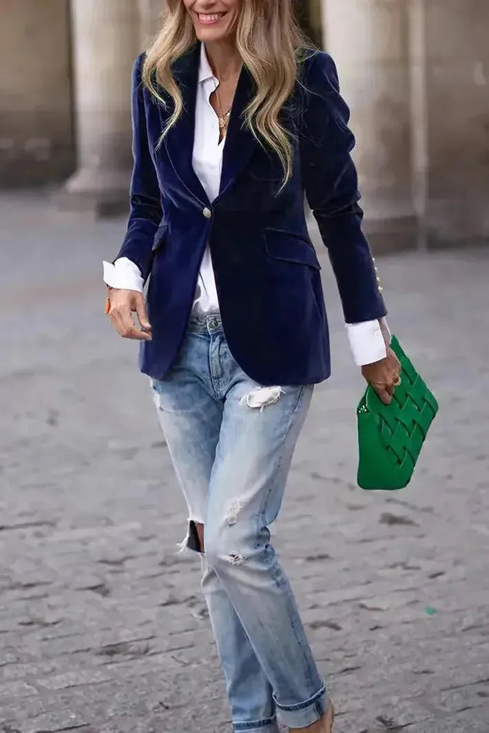 Aria™ | Elegant Velvet Blazer