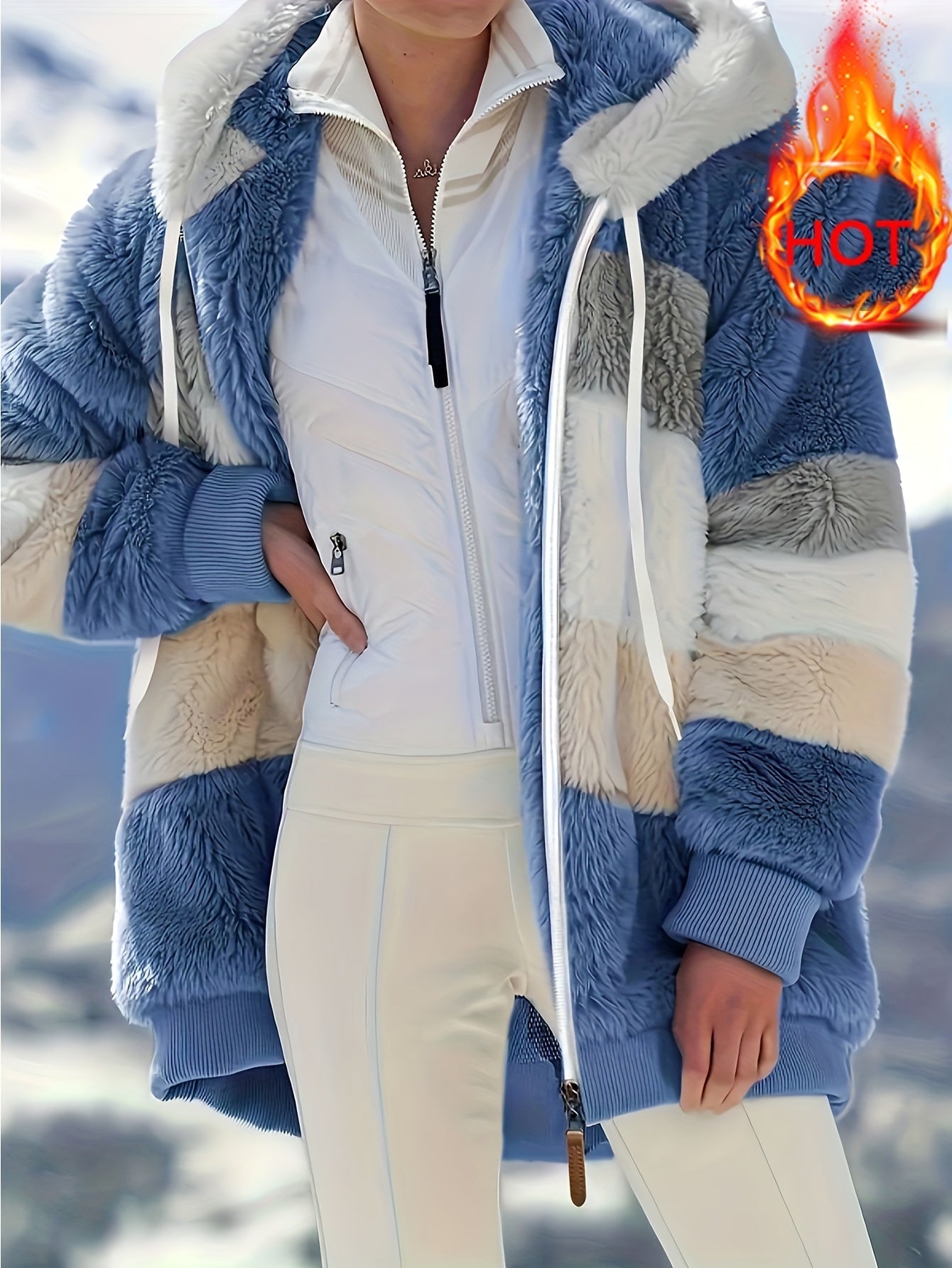 Islae™ | Elegant Faux Fur Hooded Jacket