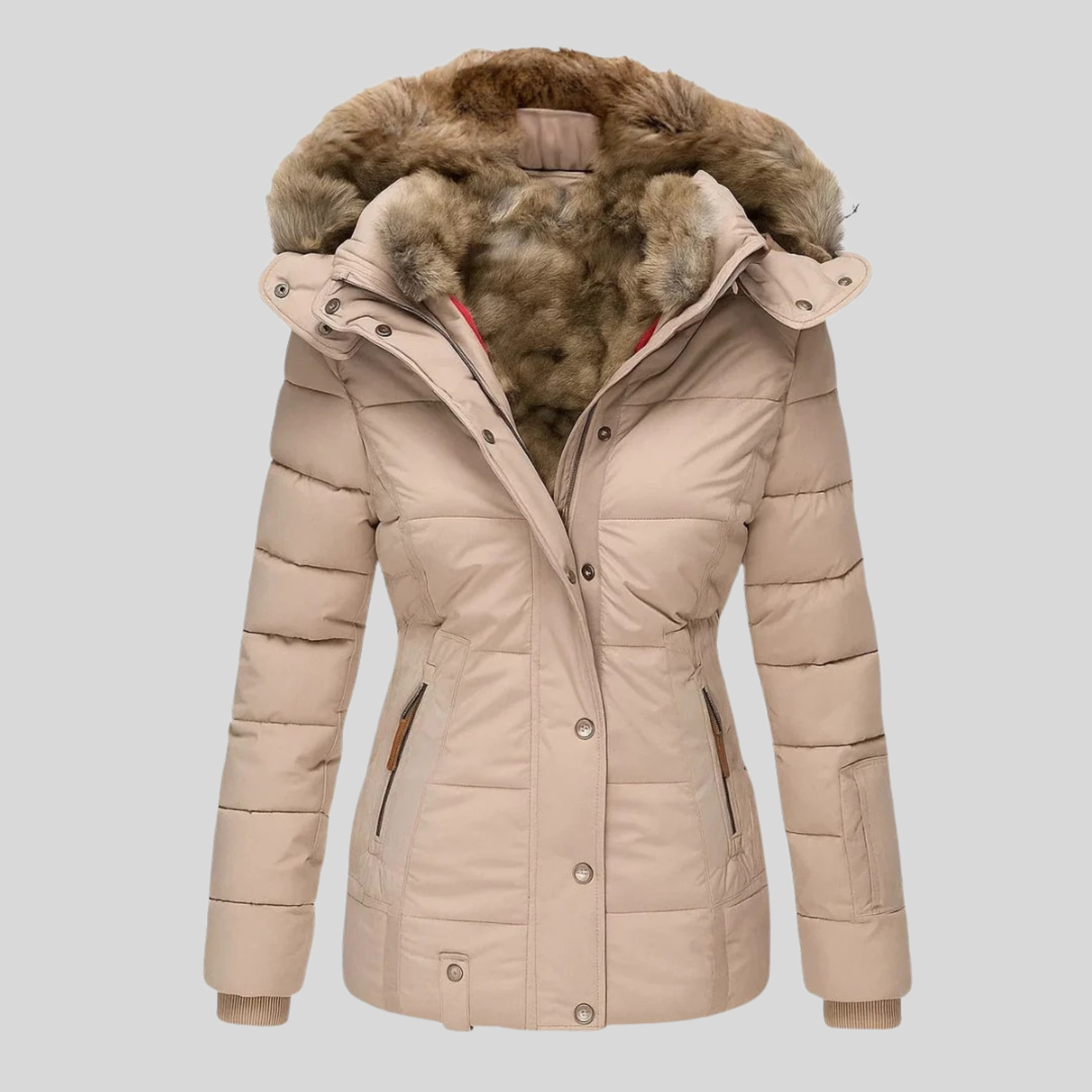 Bochra™ | Faux-Fur Hood Quilted Parka Coat