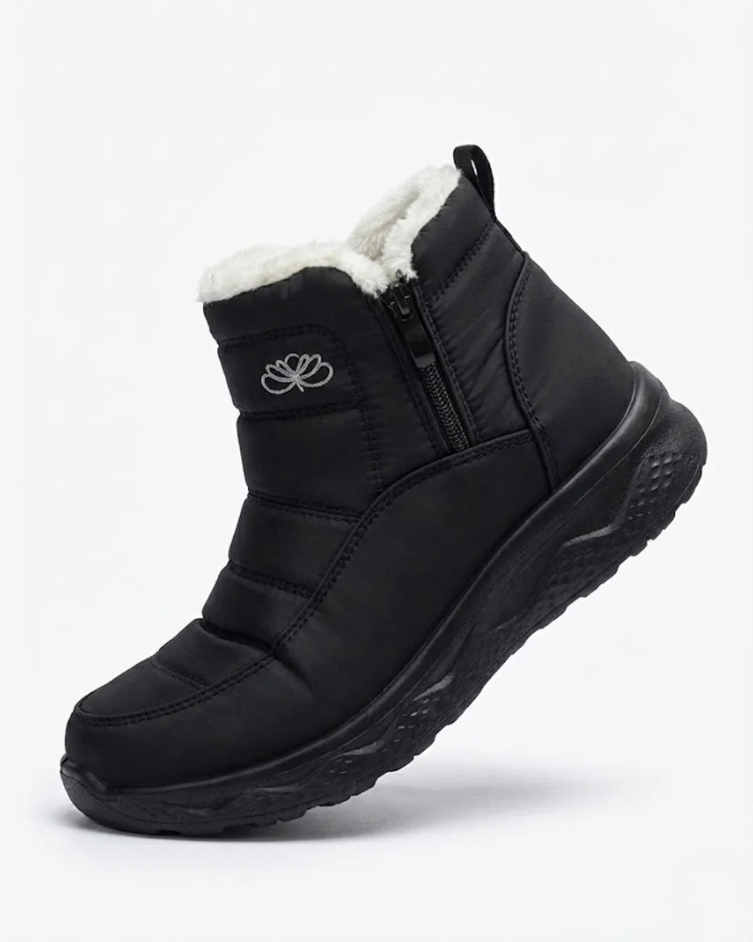 Odile™ | Quilted side-zip faux-fur winter ankle boots