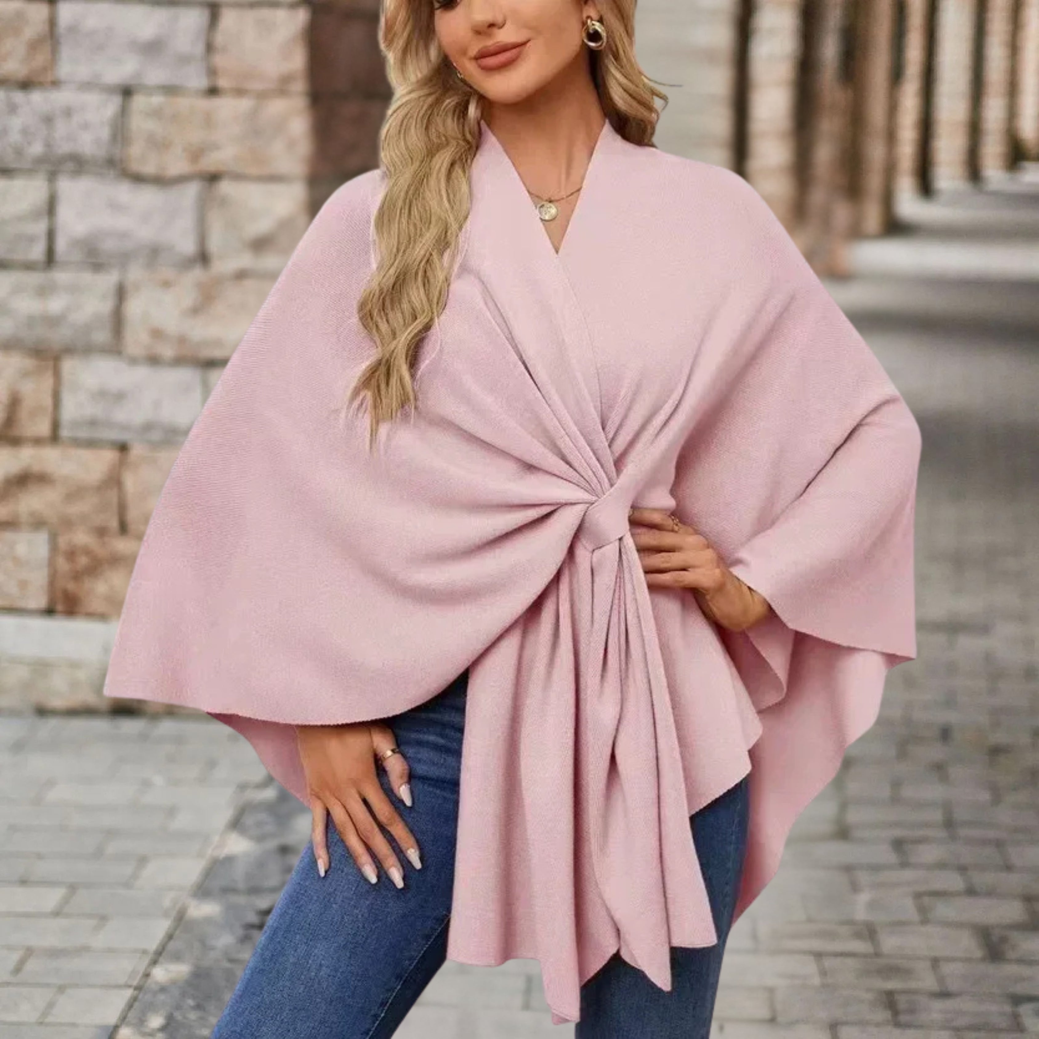 Raphaela™ | Hem Draped Poncho Cape