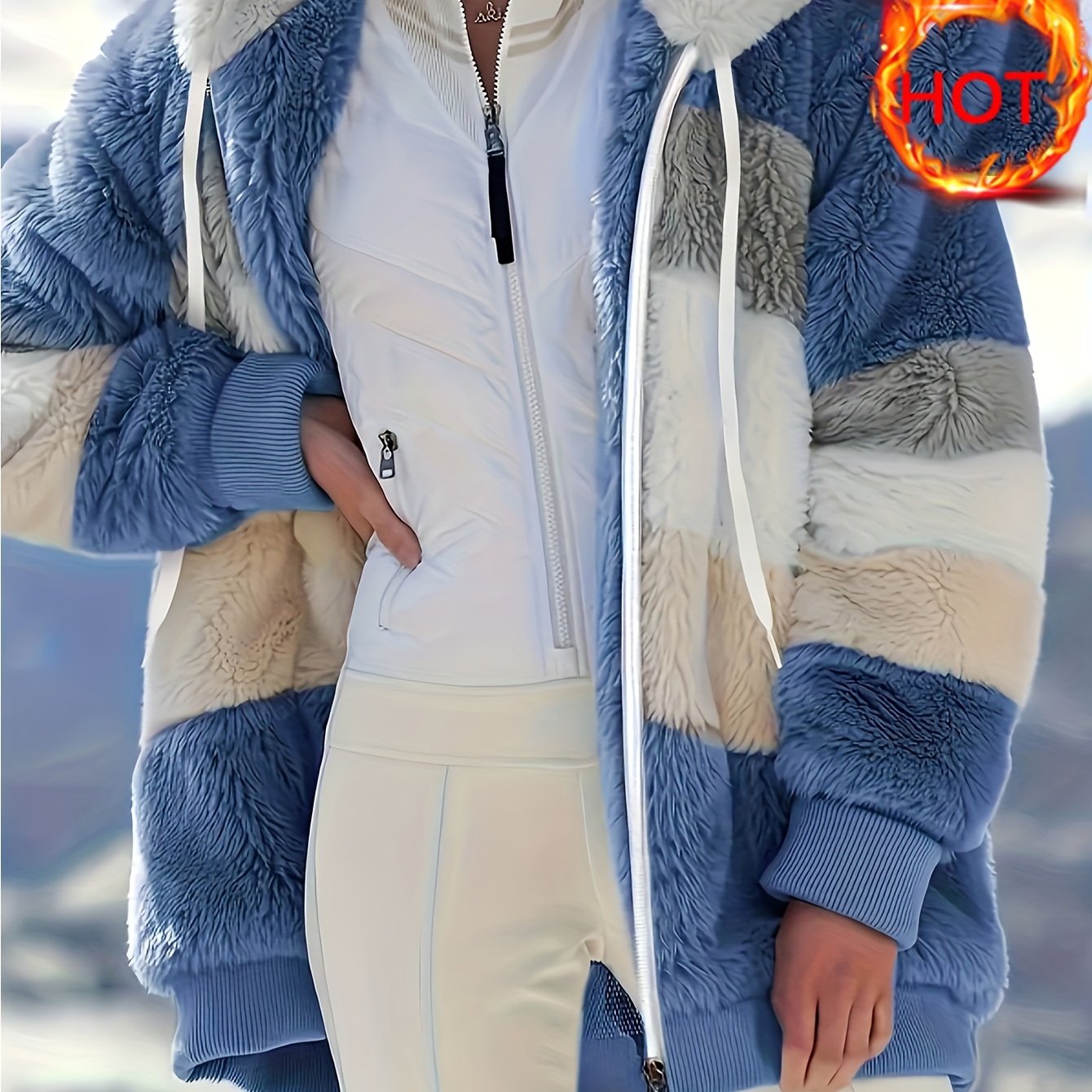 Islae™ | Elegant Faux Fur Hooded Jacket