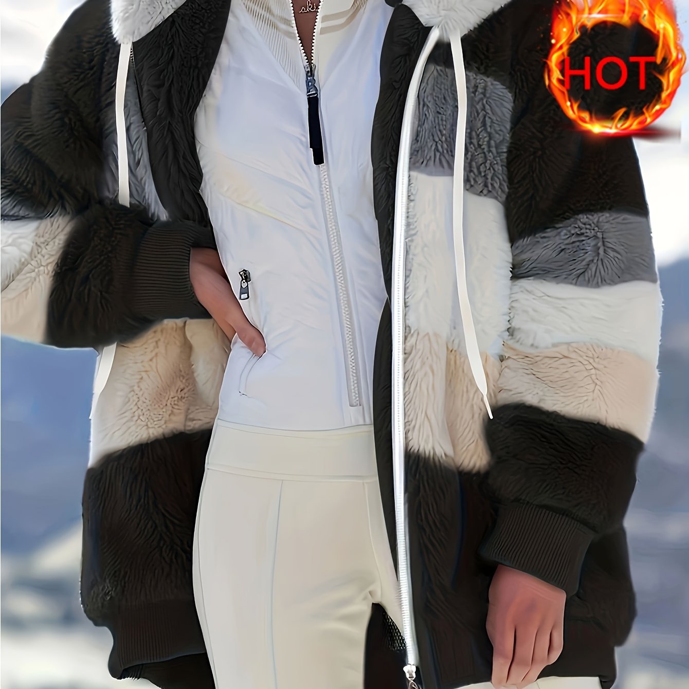 Islae™ | Elegant Faux Fur Hooded Jacket