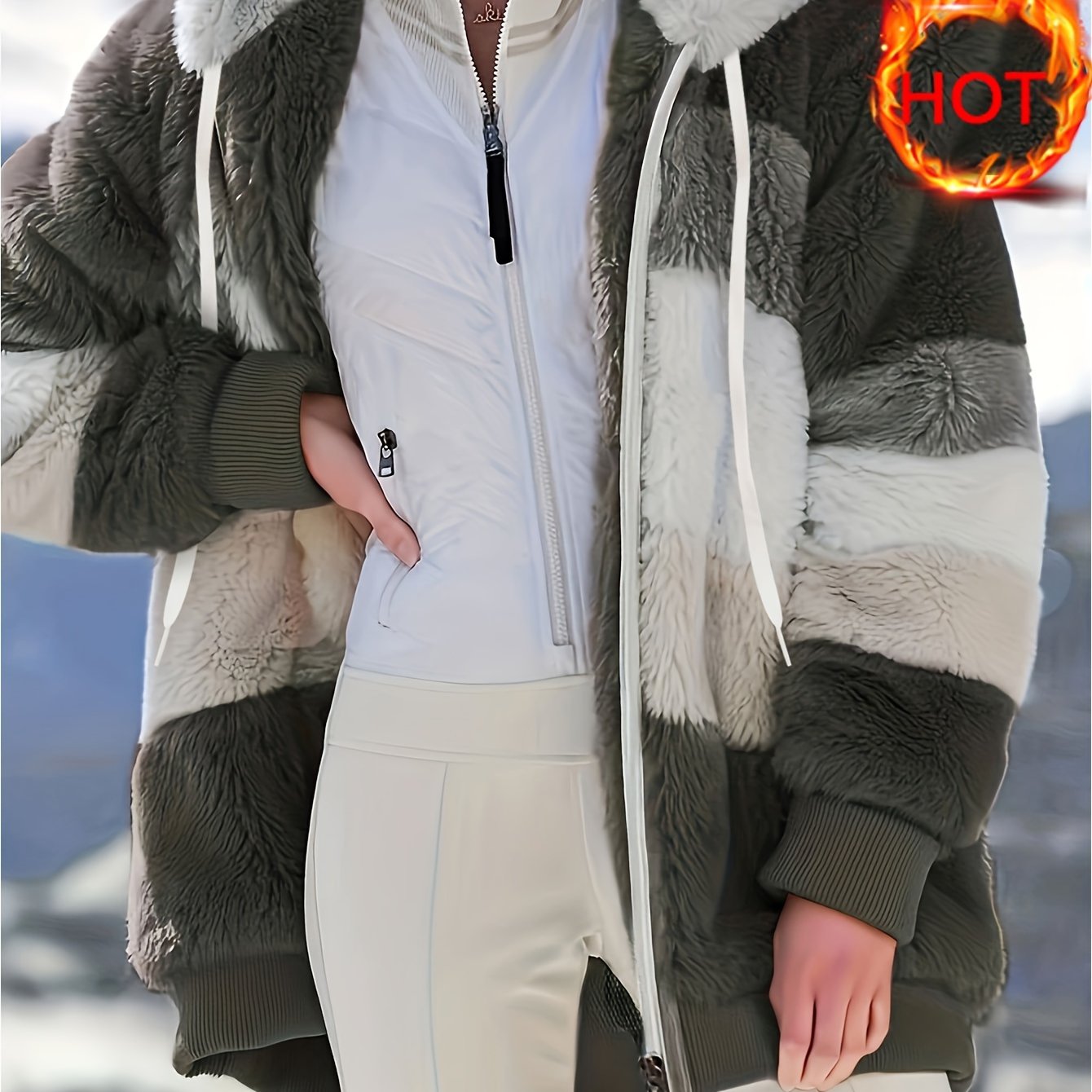 Islae™ | Elegant Faux Fur Hooded Jacket