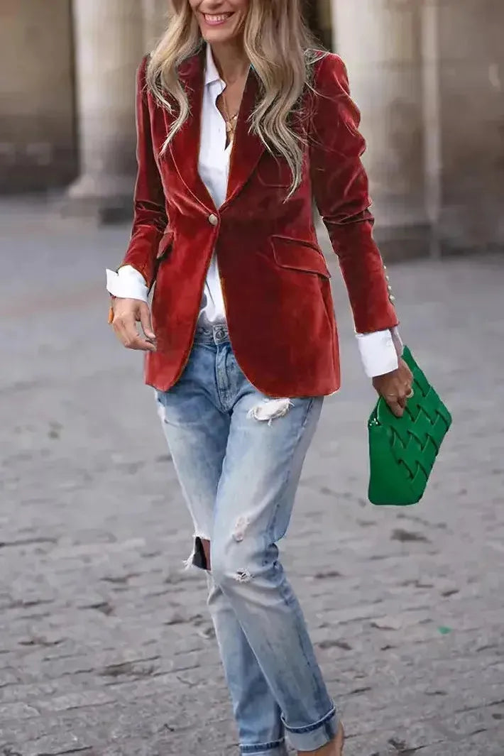 Aria™ | Elegant Velvet Blazer