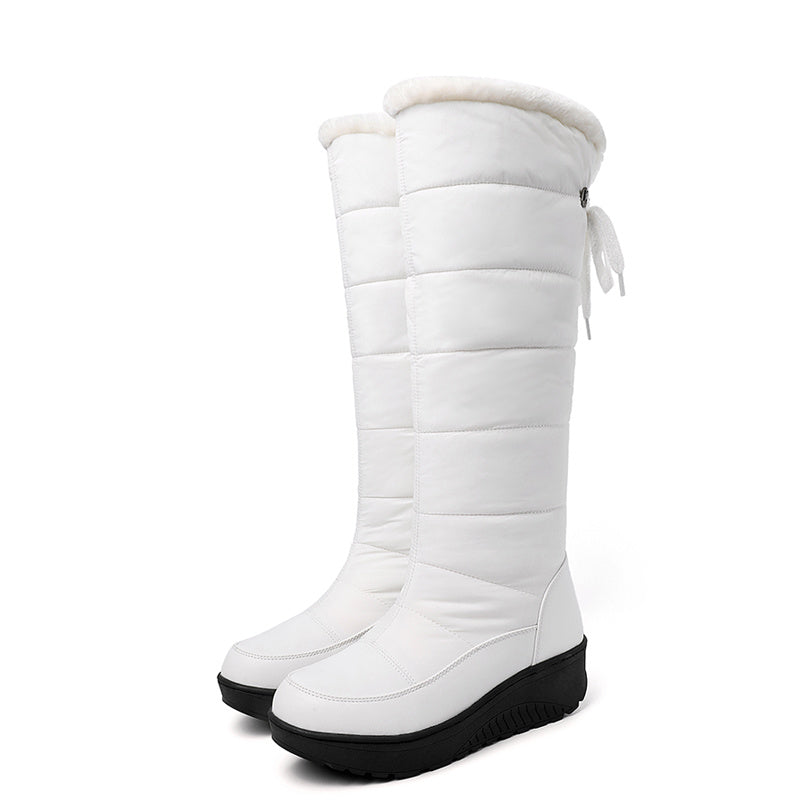 Caroline™ | Quilted faux-fur cuff knee-high snow boots
