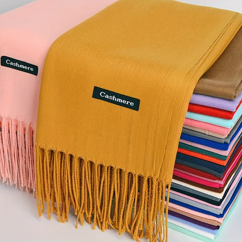 Susanna™ | Solid Fringe-Trim Oversized Scarf Shawl