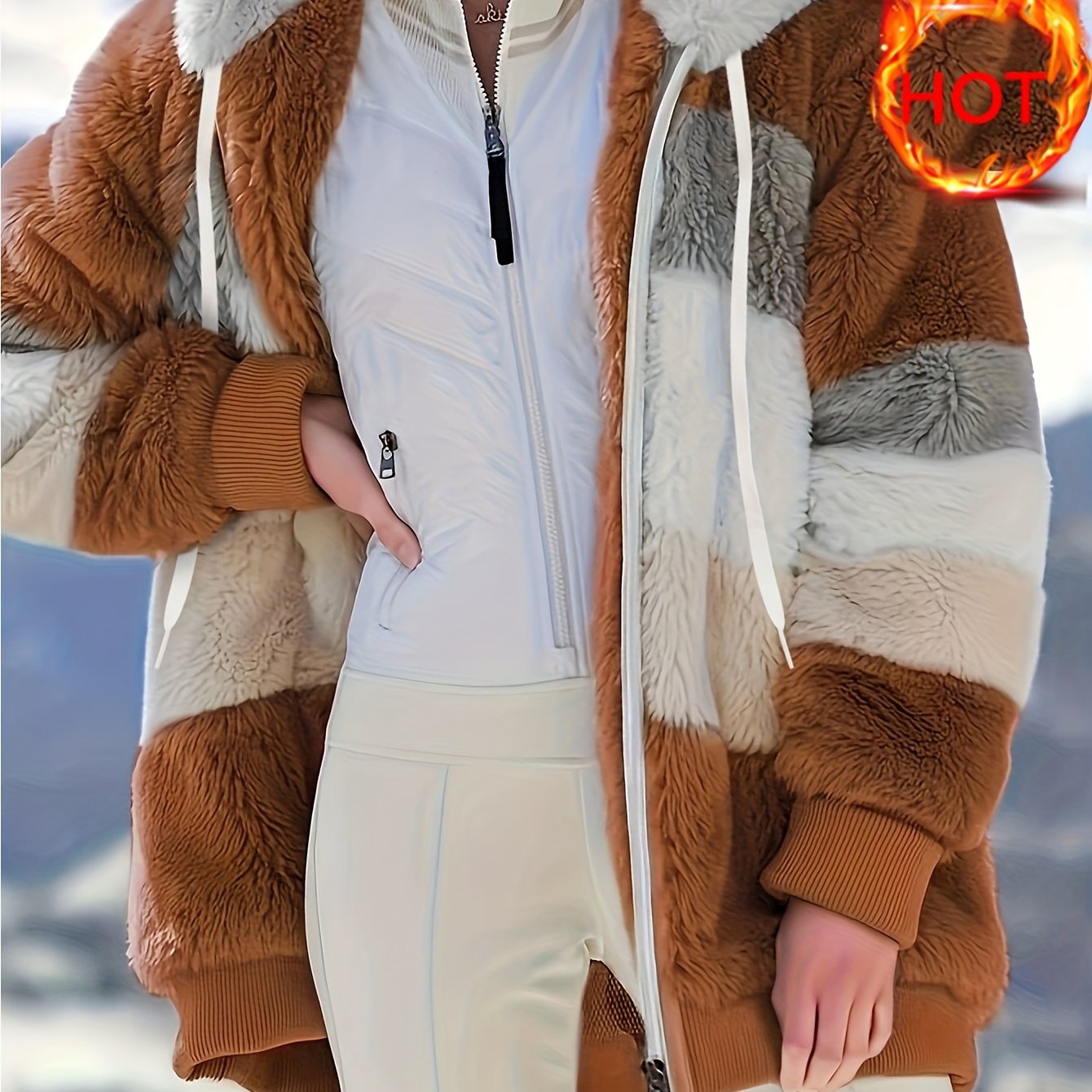 Islae™ | Elegant Faux Fur Hooded Jacket