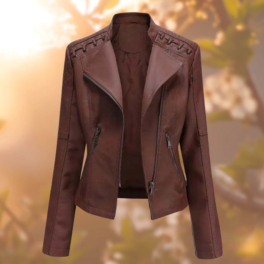 Veronica™ | Elegant Leather Jacket for Women