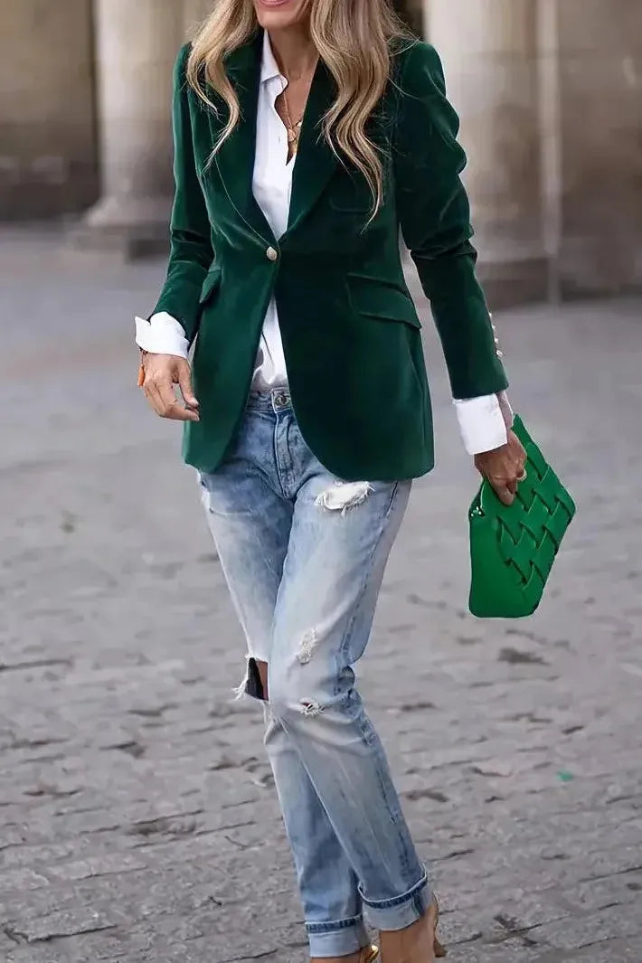 Aria™ | Elegant Velvet Blazer