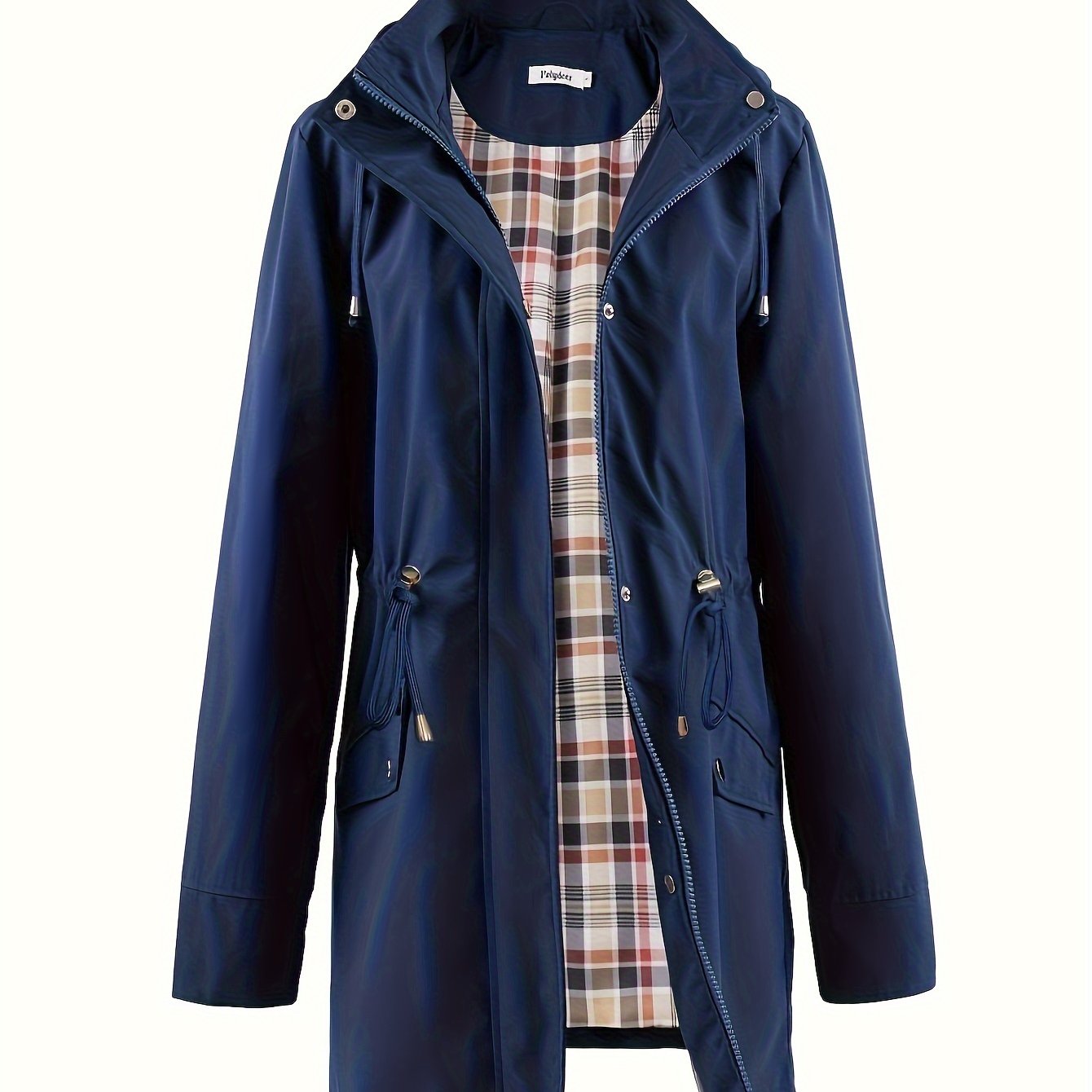 Veronica™ | Plaid Lined Drawstring Waist Hooded Parka Jacket