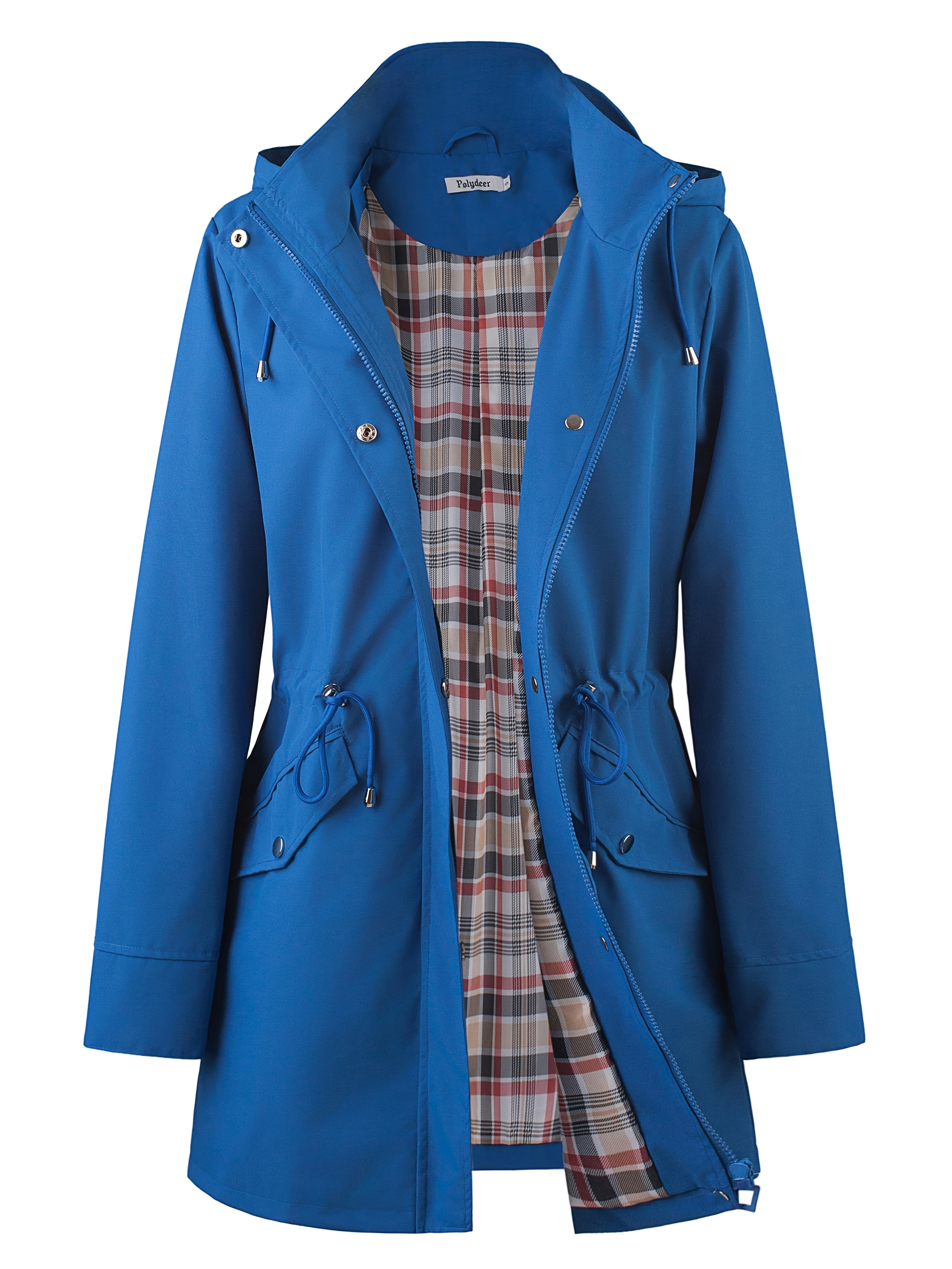 kouky™ | Waterproof Plaid-Lined Drawstring-Waist Parka Coat