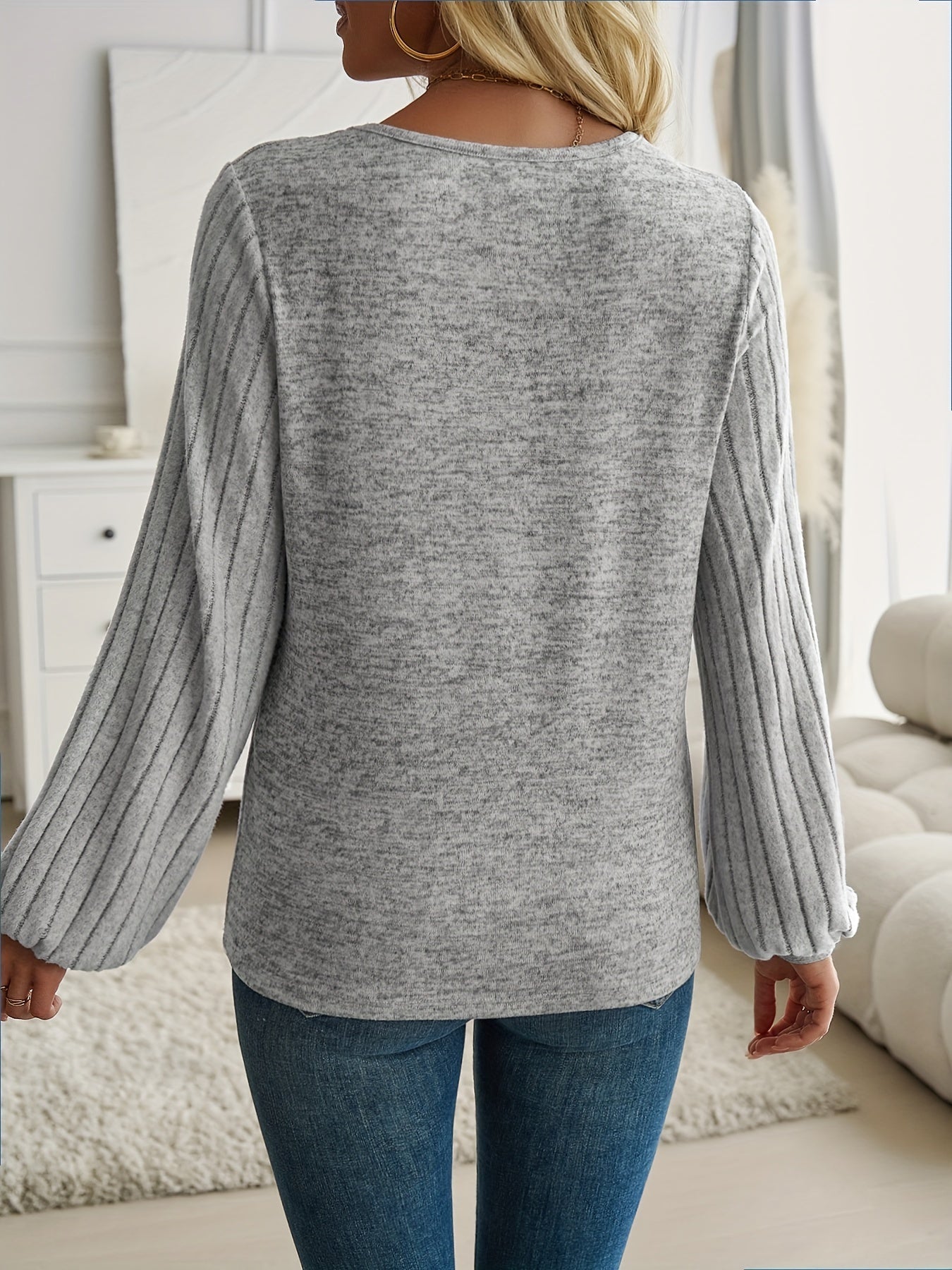 Lea™ | Elegant Lantern Sleeve Pullover