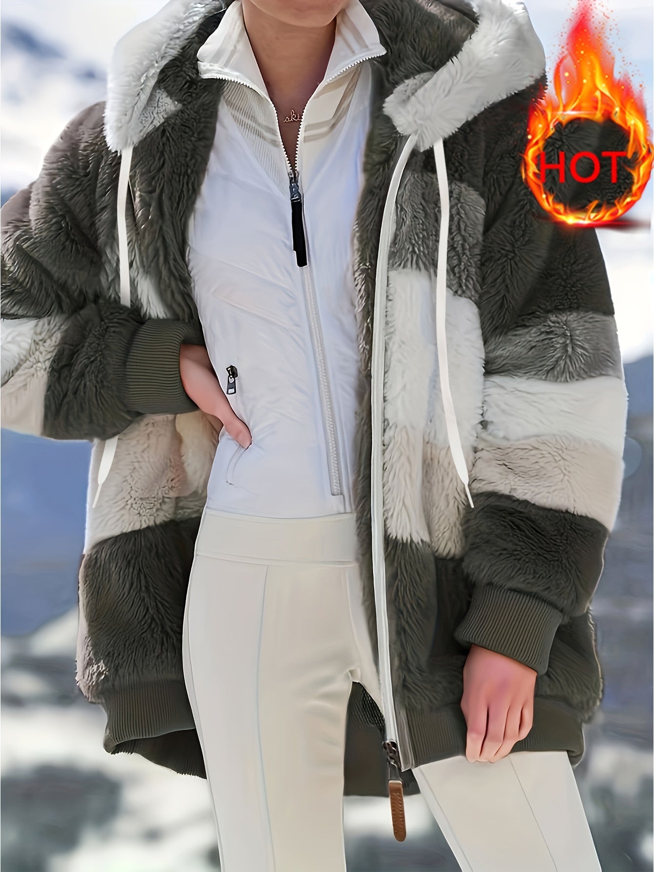 Islae™ | Elegant Faux Fur Hooded Jacket