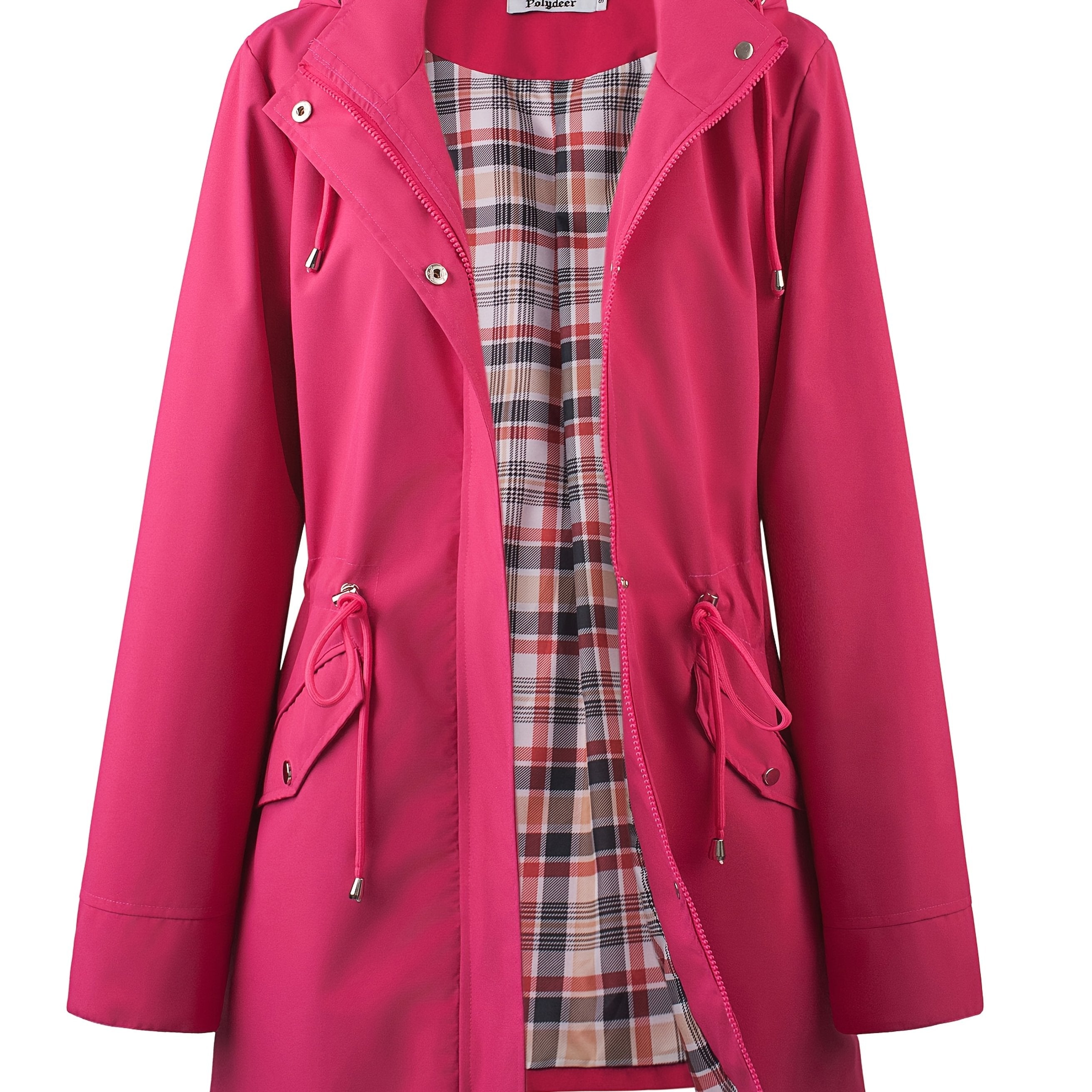 Veronica™ | Plaid Lined Drawstring Waist Hooded Parka Jacket