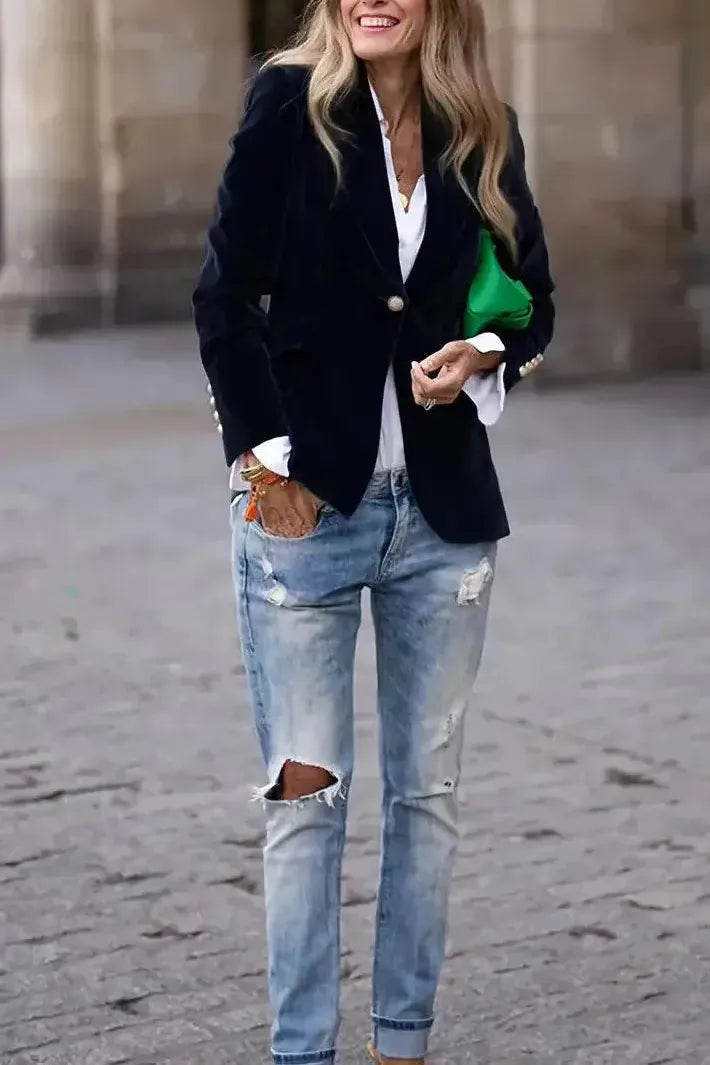 Aria™ | Elegant Velvet Blazer