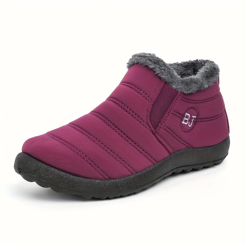 Apollonia™ | Quilted plush-lined slip-on ankle snow boots