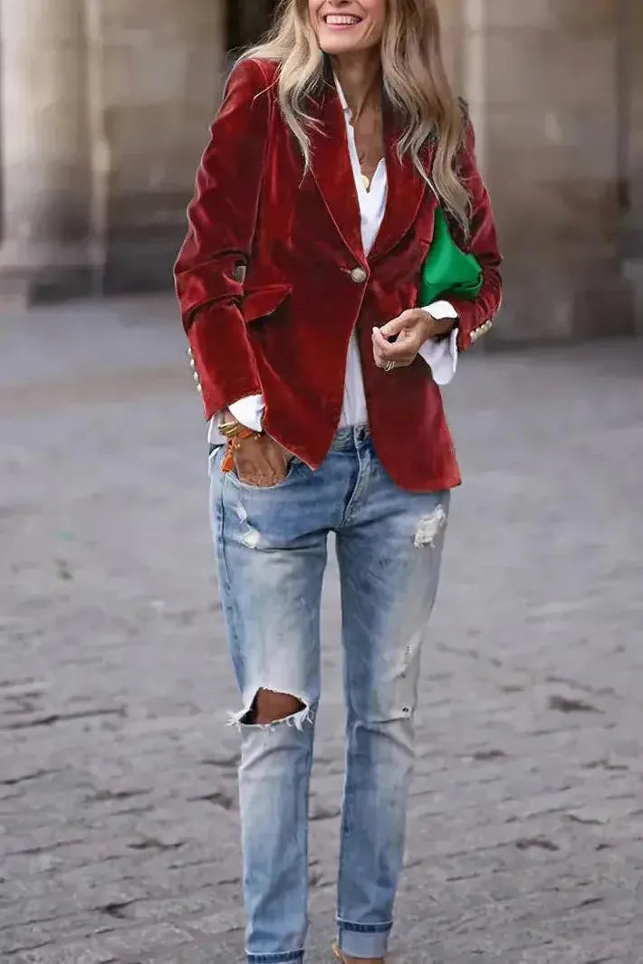 Aria™ | Elegant Velvet Blazer