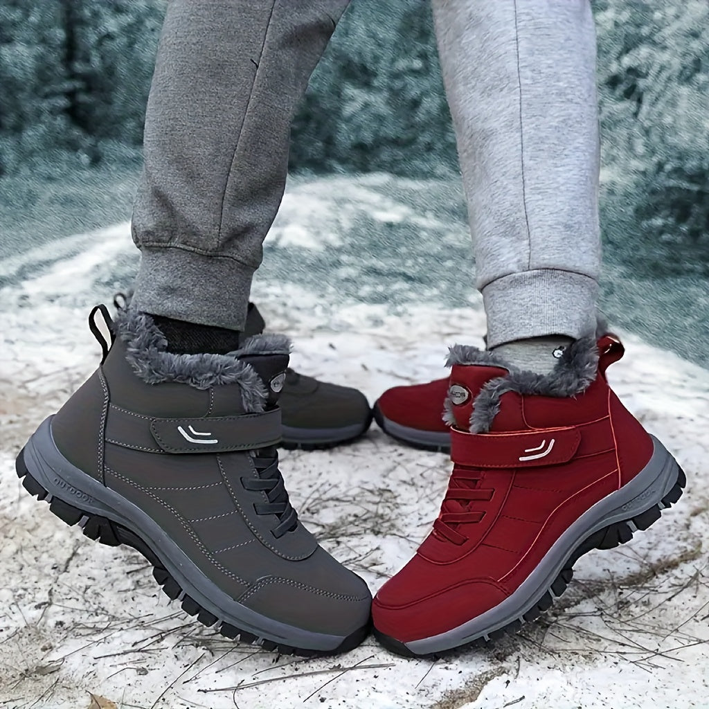 Montya™ | Plush-lined hook-and-loop lace-up ankle snow boots
