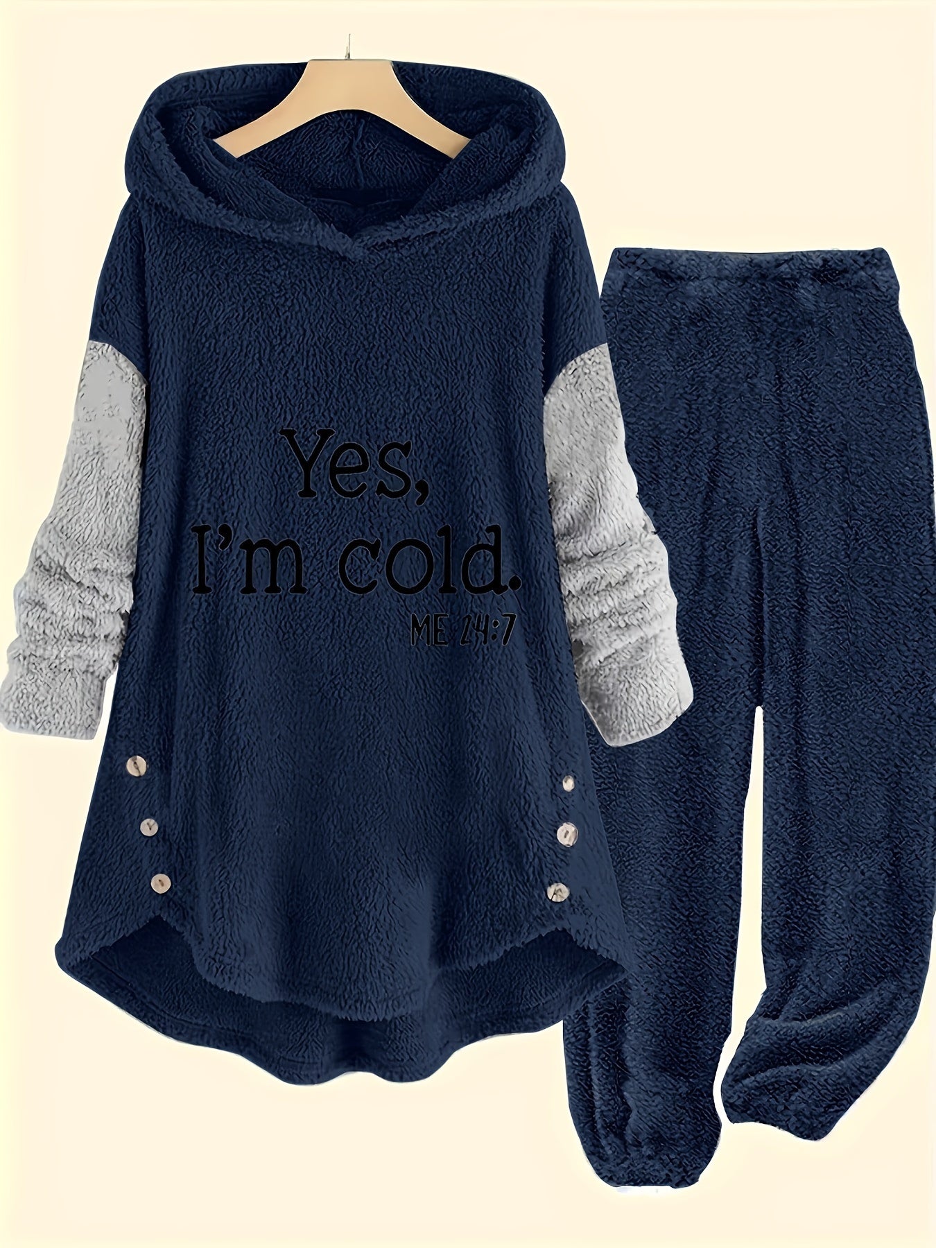 Cressida™ | Hooded Slogan Tunic Jogger Set