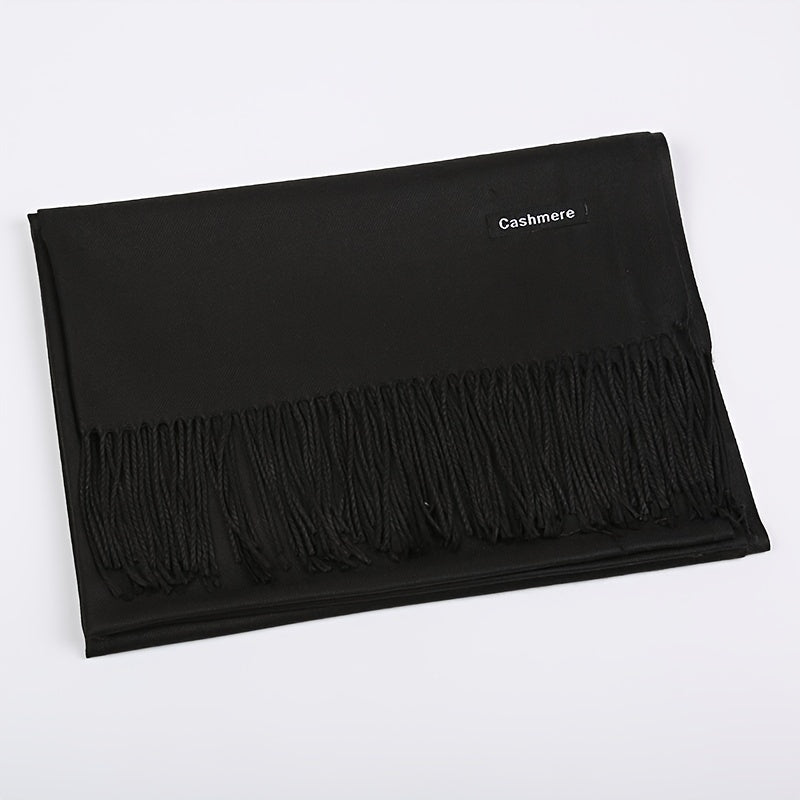 Susanna™ | Solid Fringe-Trim Oversized Scarf Shawl