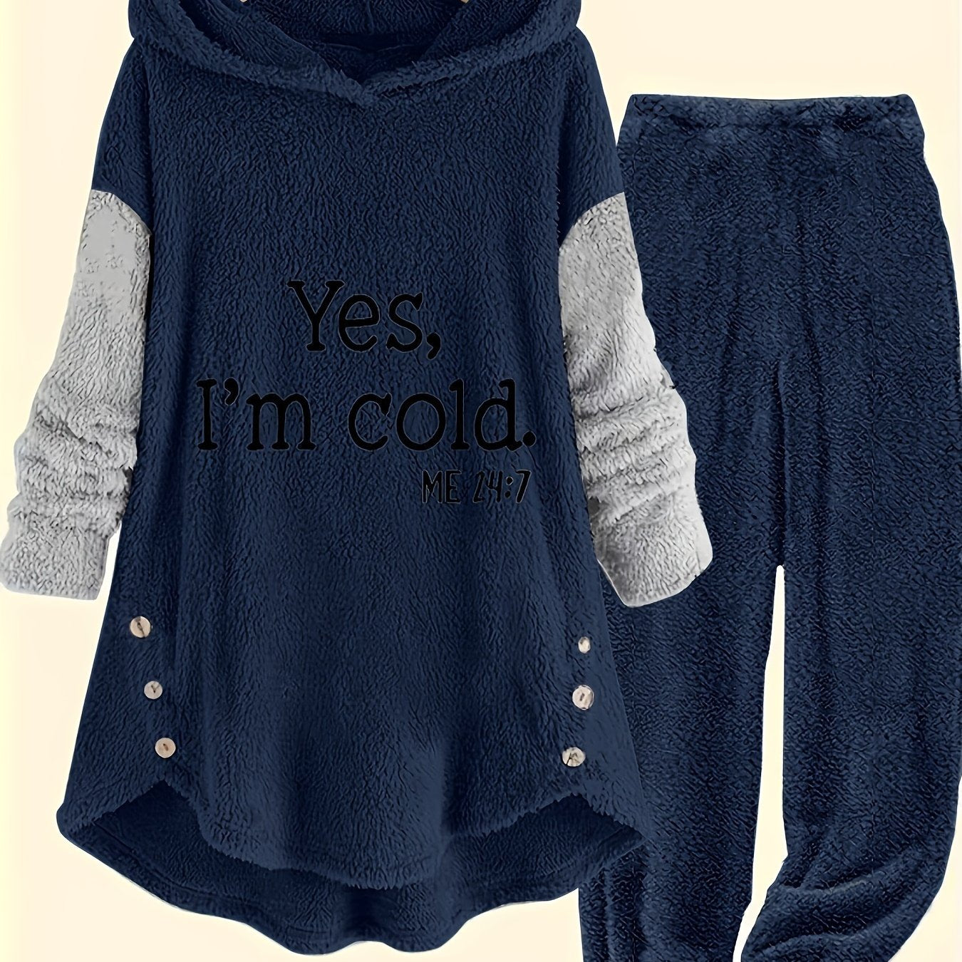 Cressida™ | Hooded Slogan Tunic Jogger Set