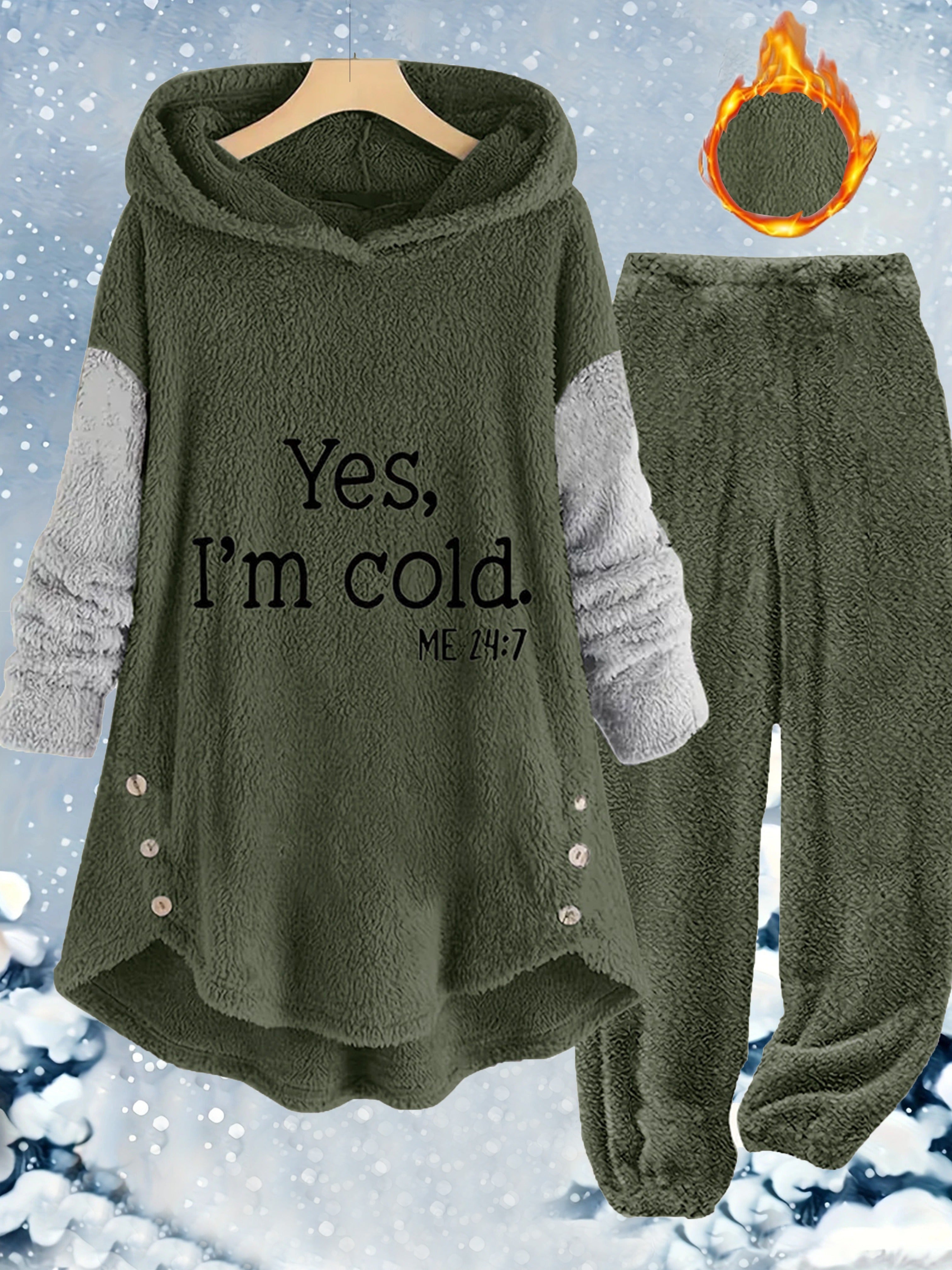 Cressida™ | Hooded Slogan Tunic Jogger Set