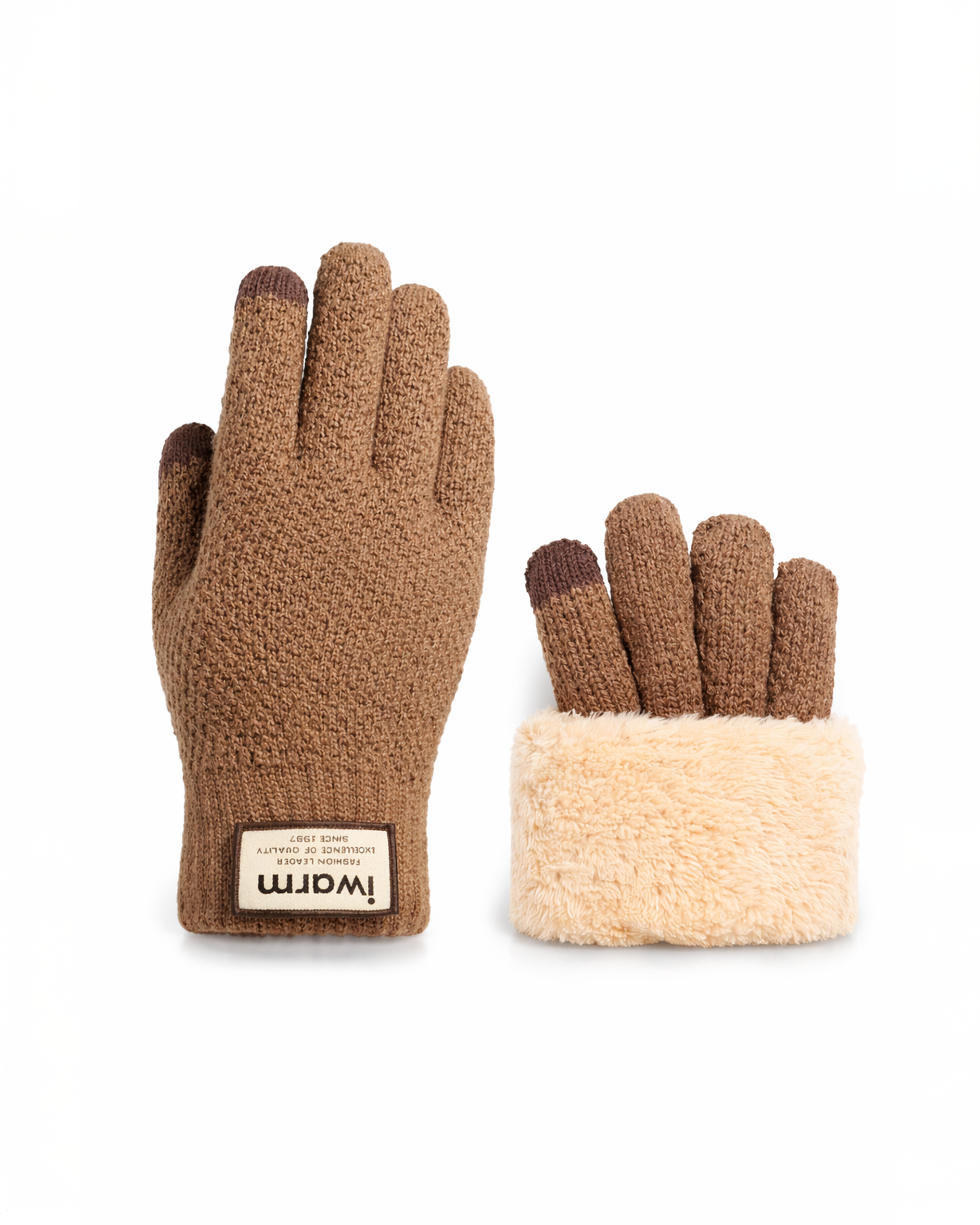 Thermal Wool Gloves – Fleece-Lined, Touchscreen Fingers