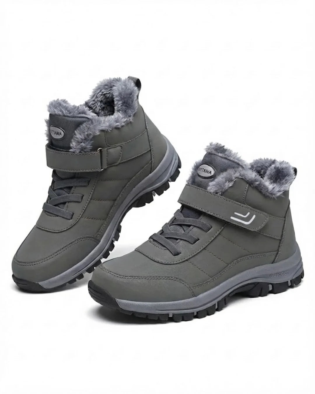 Montya™ | Plush-lined hook-and-loop lace-up ankle snow boots