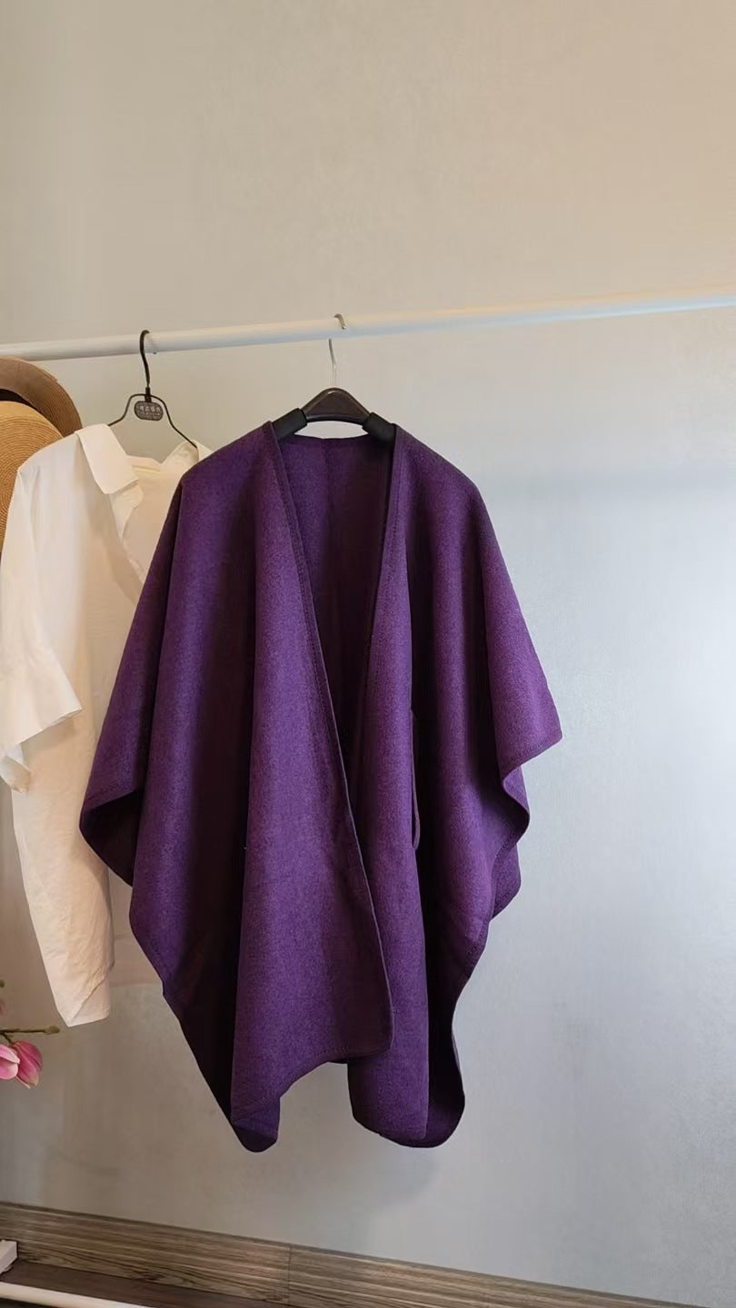 Maritza™ | Cozy Knitted Shawl with Fur Collar