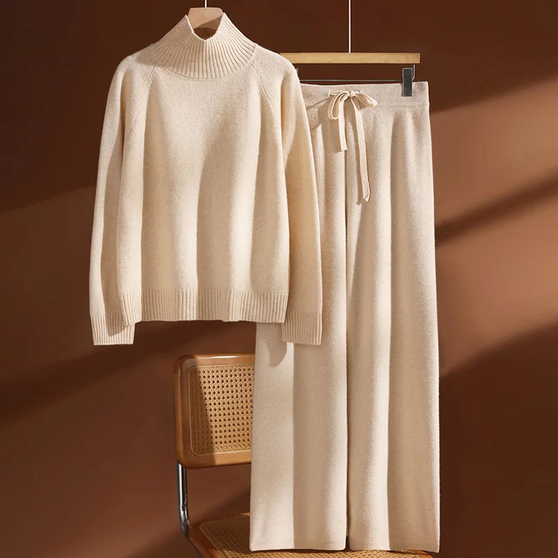 Ekaterina™ | Ribbed Turtleneck Knit Lounge Set