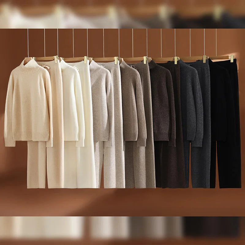 Ekaterina™ | Ribbed Turtleneck Knit Lounge Set