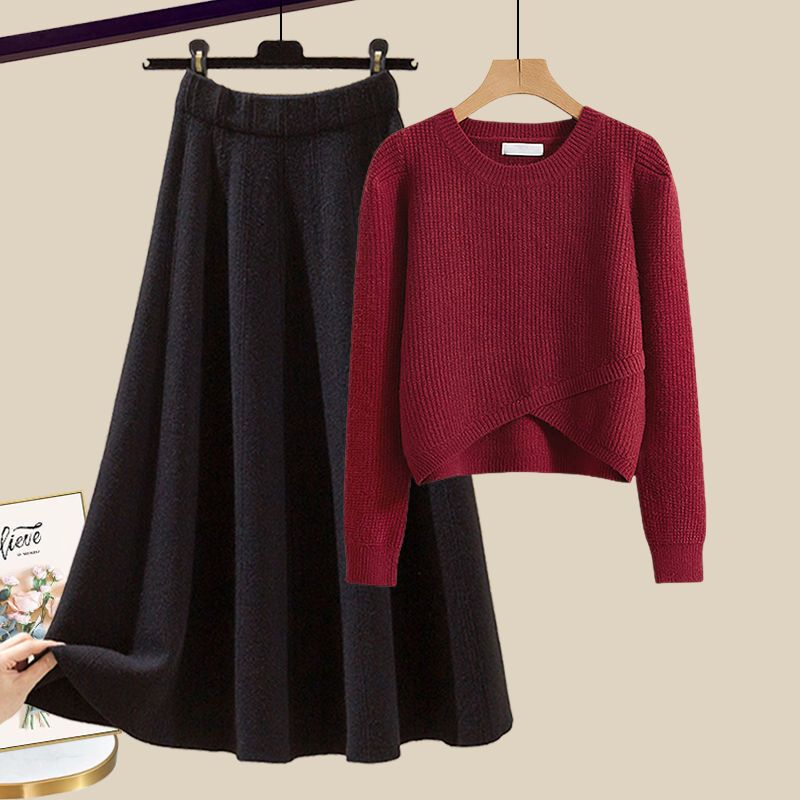 Anne™ | Elegant Knit Leisure Set with Sweater and Skirt