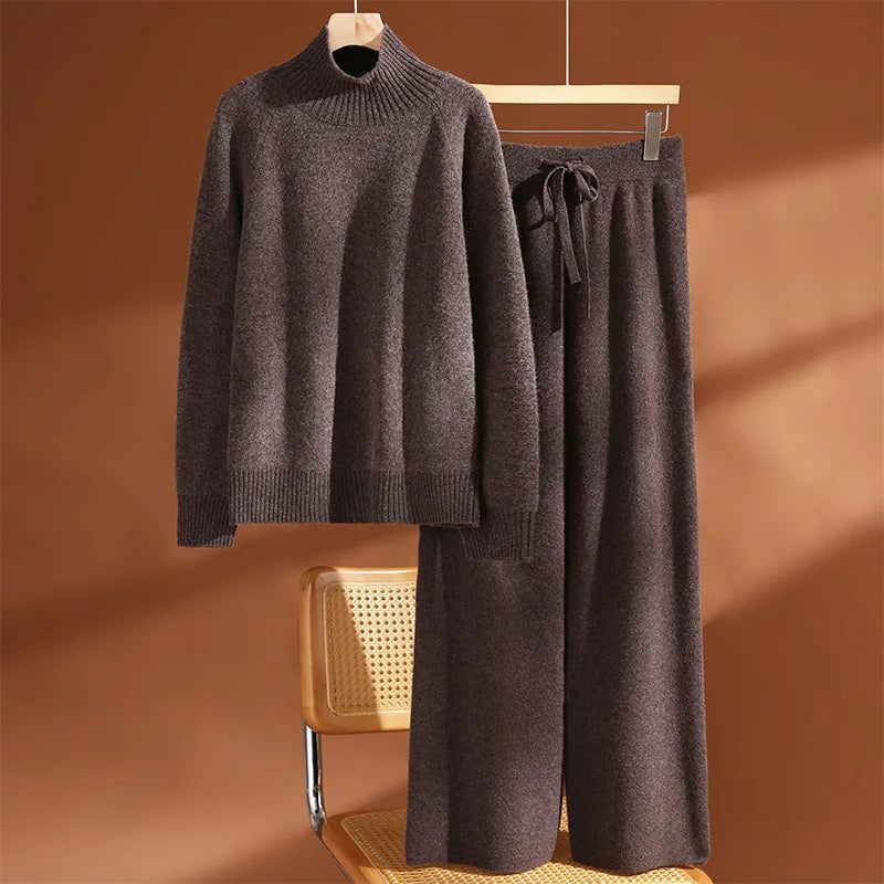 Ekaterina™ | Ribbed Turtleneck Knit Lounge Set