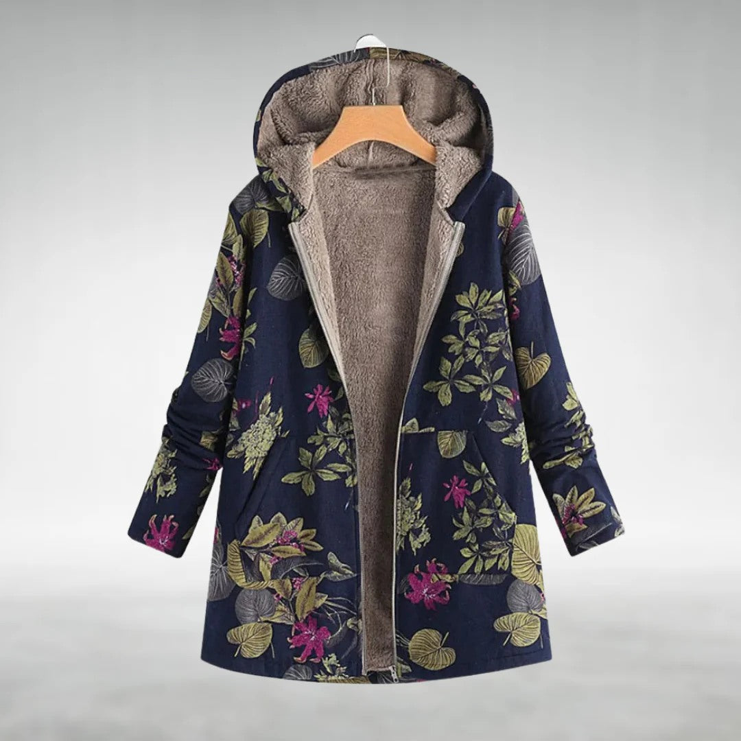 Jannah™ | Floral-Print Sherpa-Lined Hooded Coat