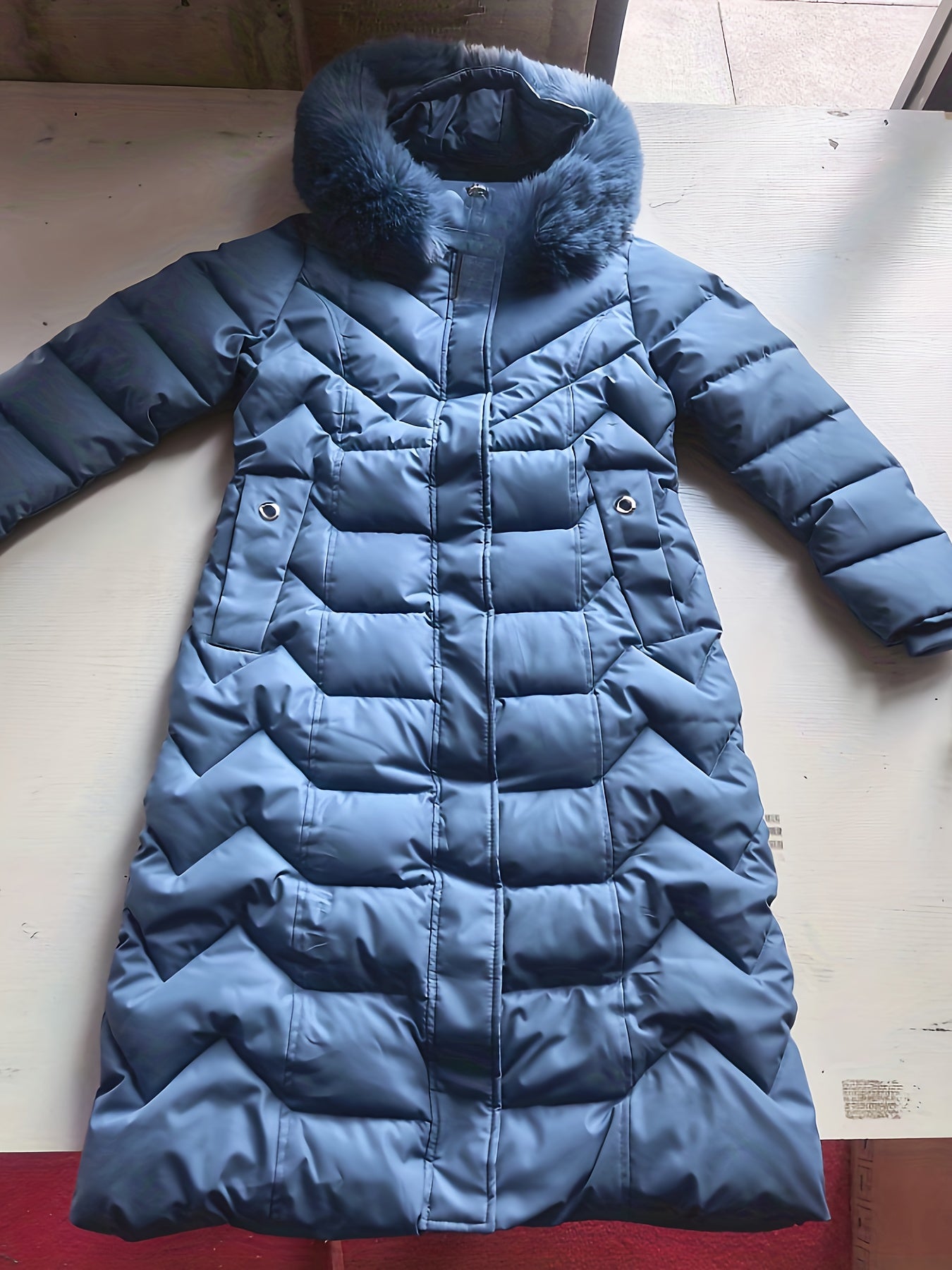 Perrine™ | Faux-Fur Collar Long Puffer Coat