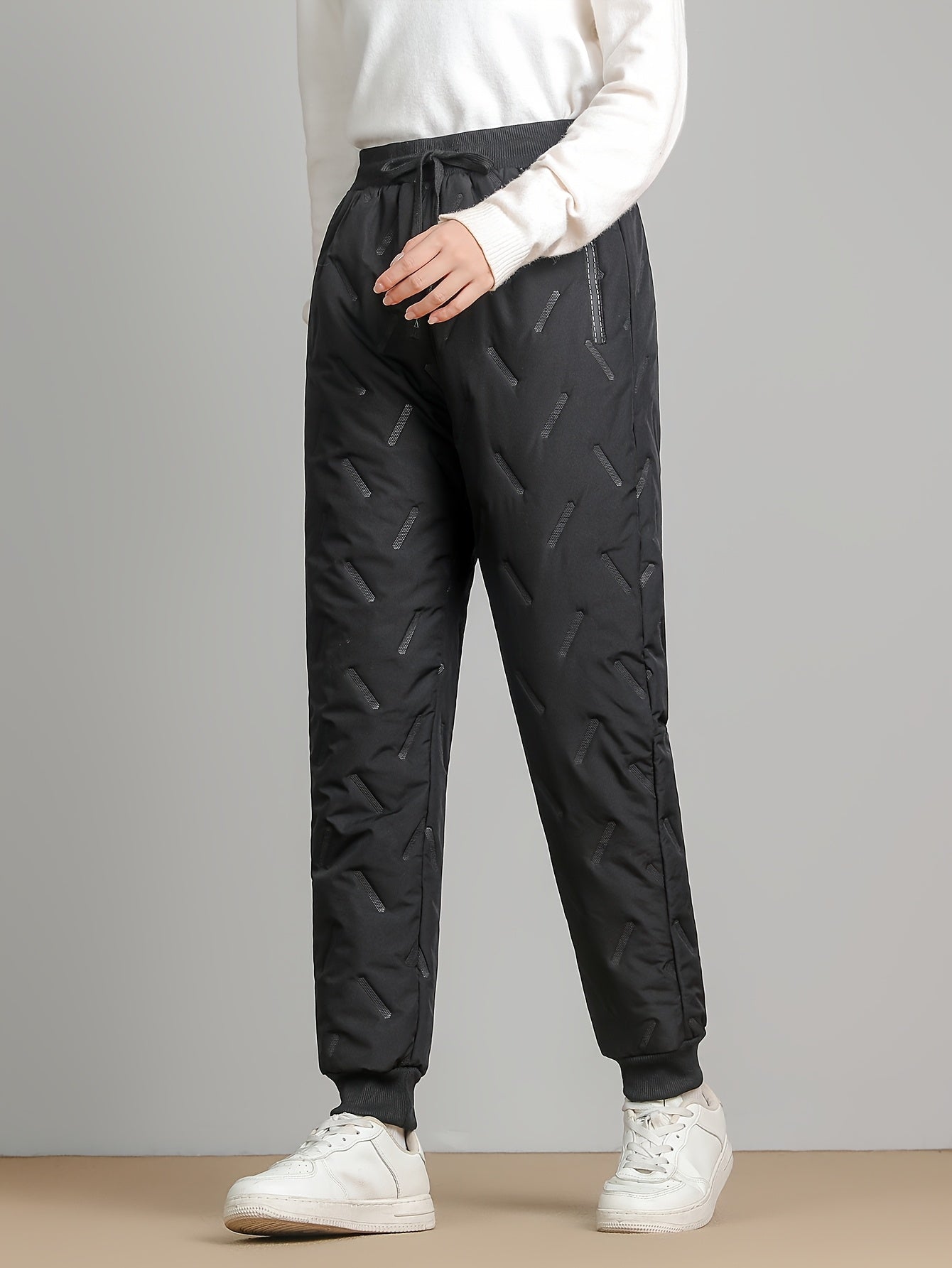 Danica™ | Quilted Elastic-Waist Winter Jogger Pants