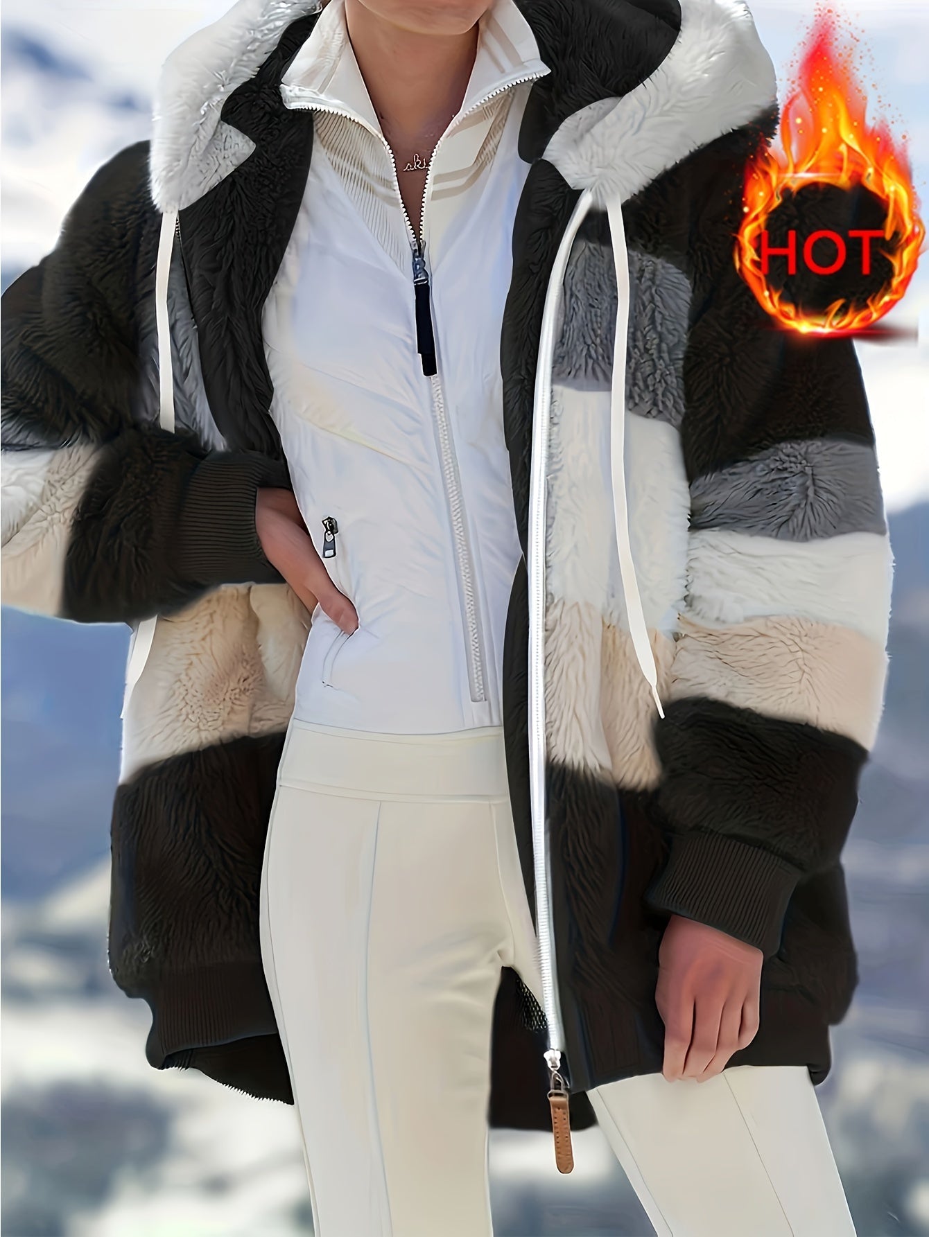 Islae™ | Elegant Faux Fur Hooded Jacket