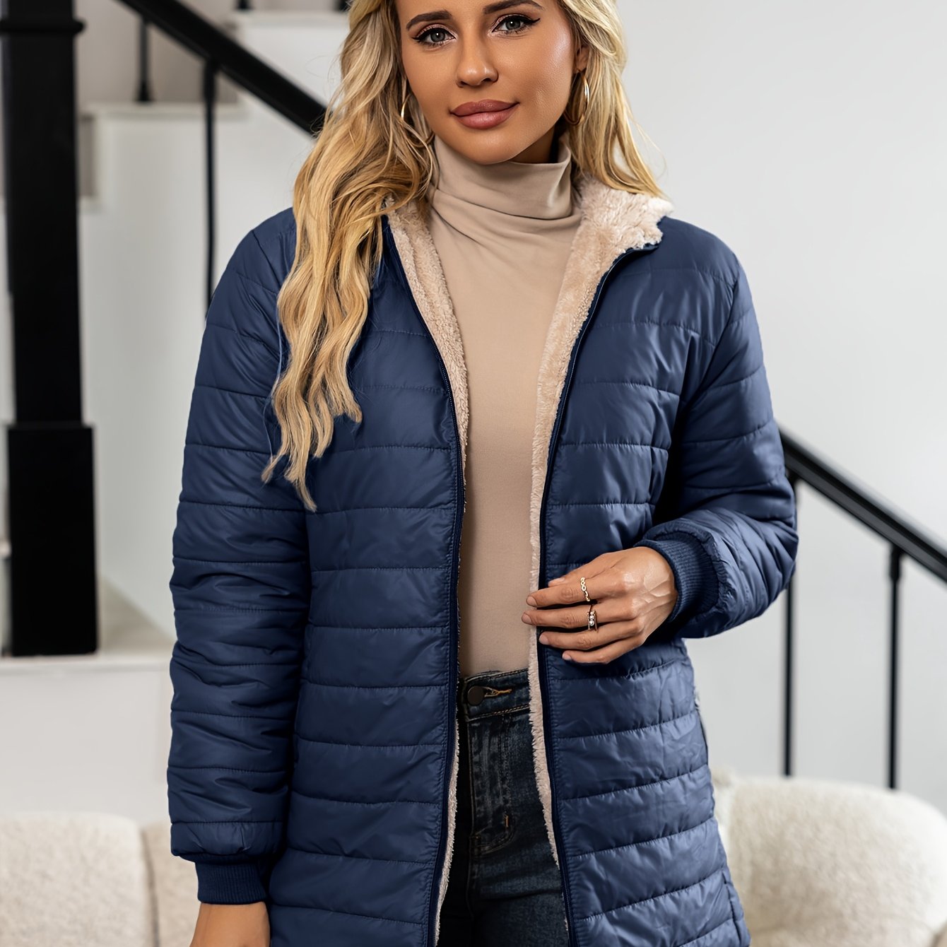 Sophia™ | Sherpa-Lined Quilted Puffer Jacket