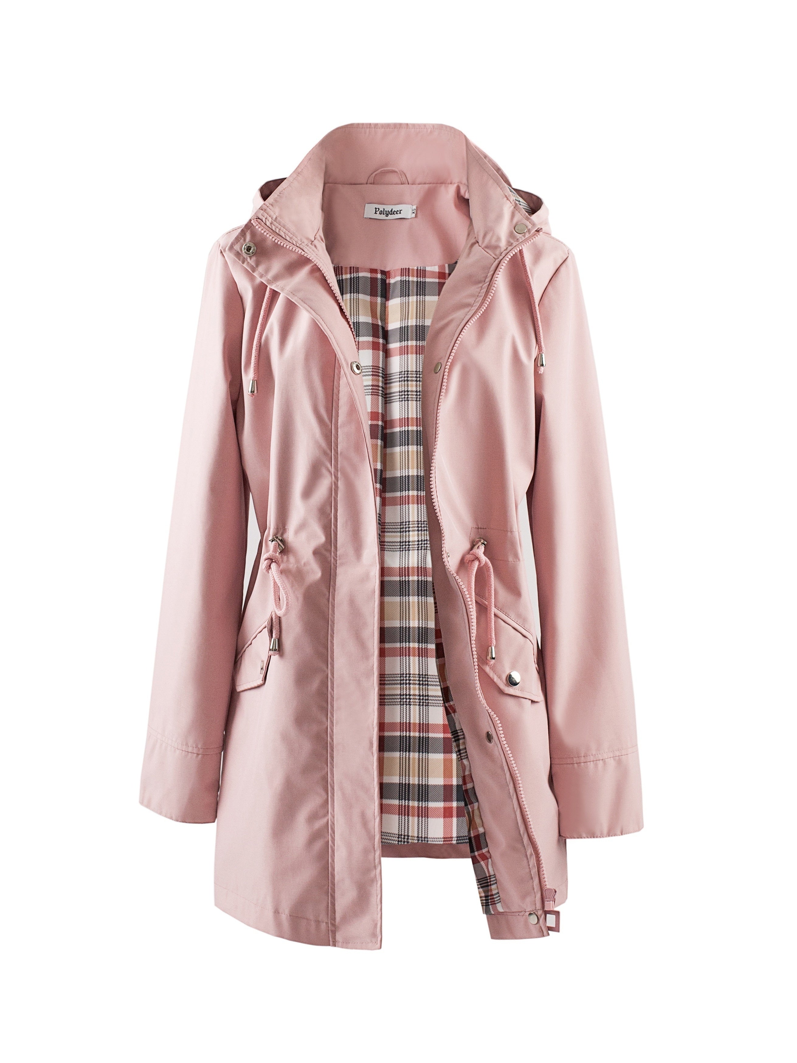 kouky™ | Waterproof Plaid-Lined Drawstring-Waist Parka Coat