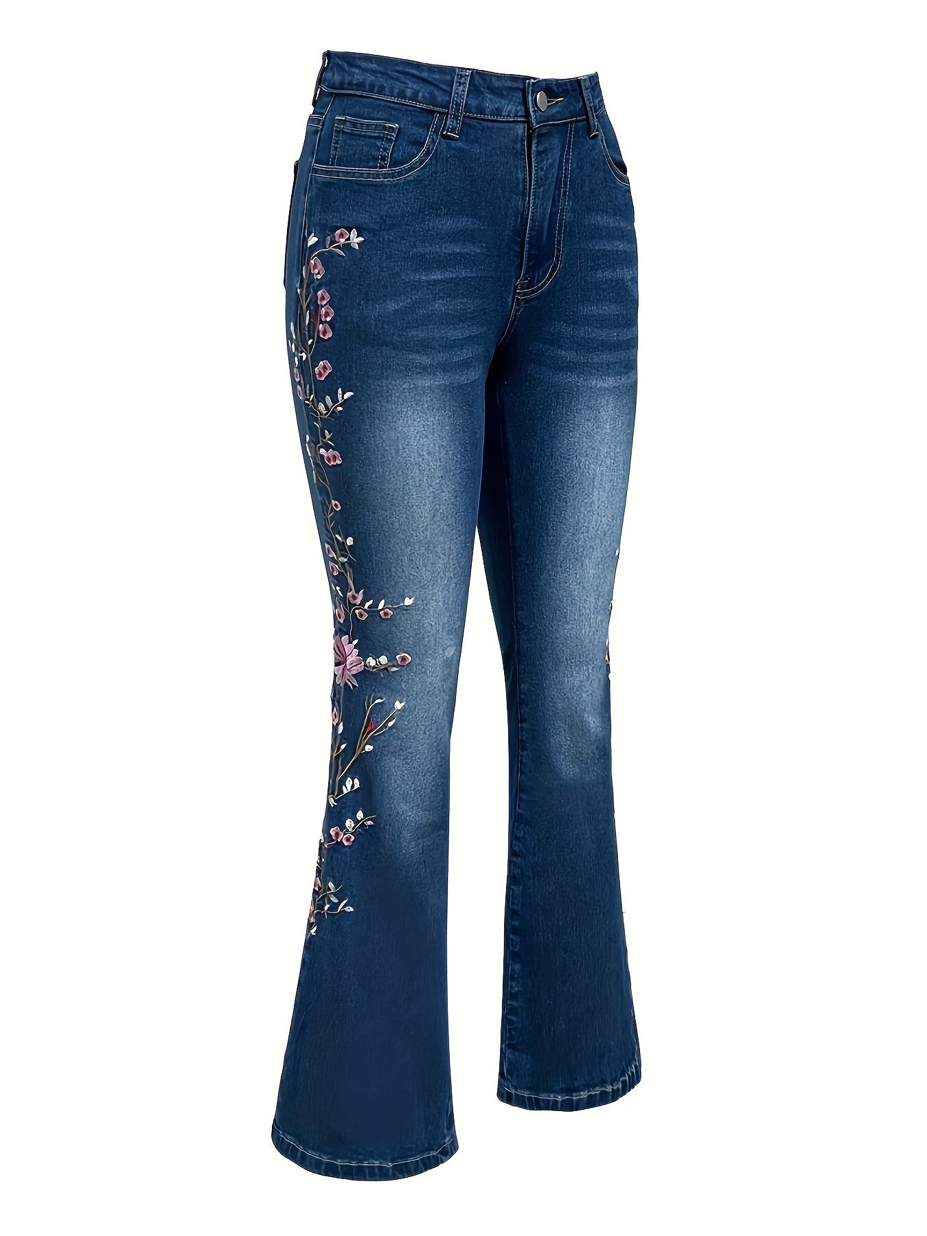 Lenora™ | Elegant Vintage Jeans with Floral Embroidery