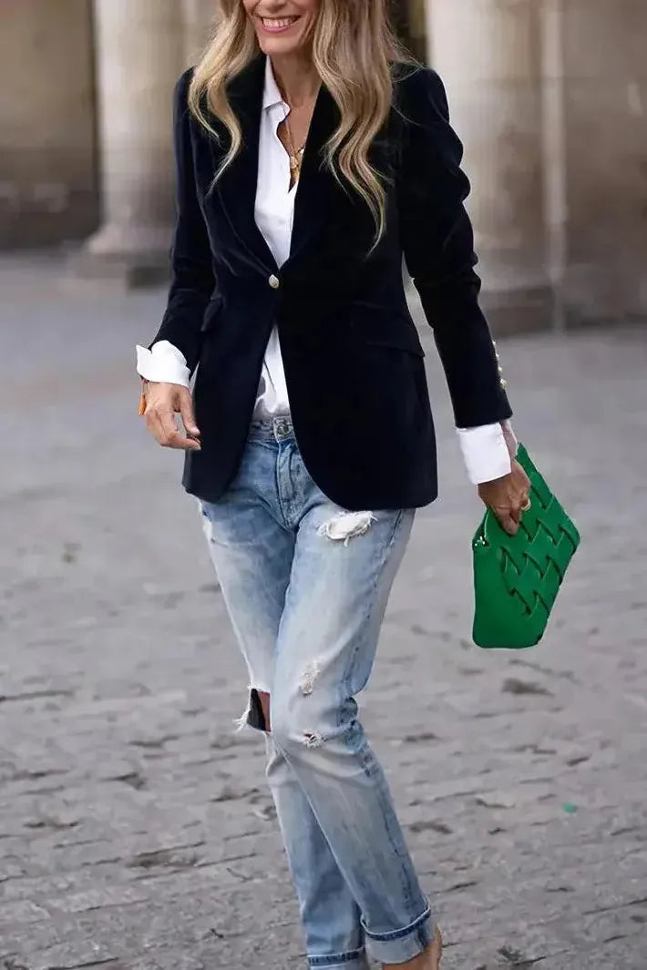 Aria™ | Elegant Velvet Blazer
