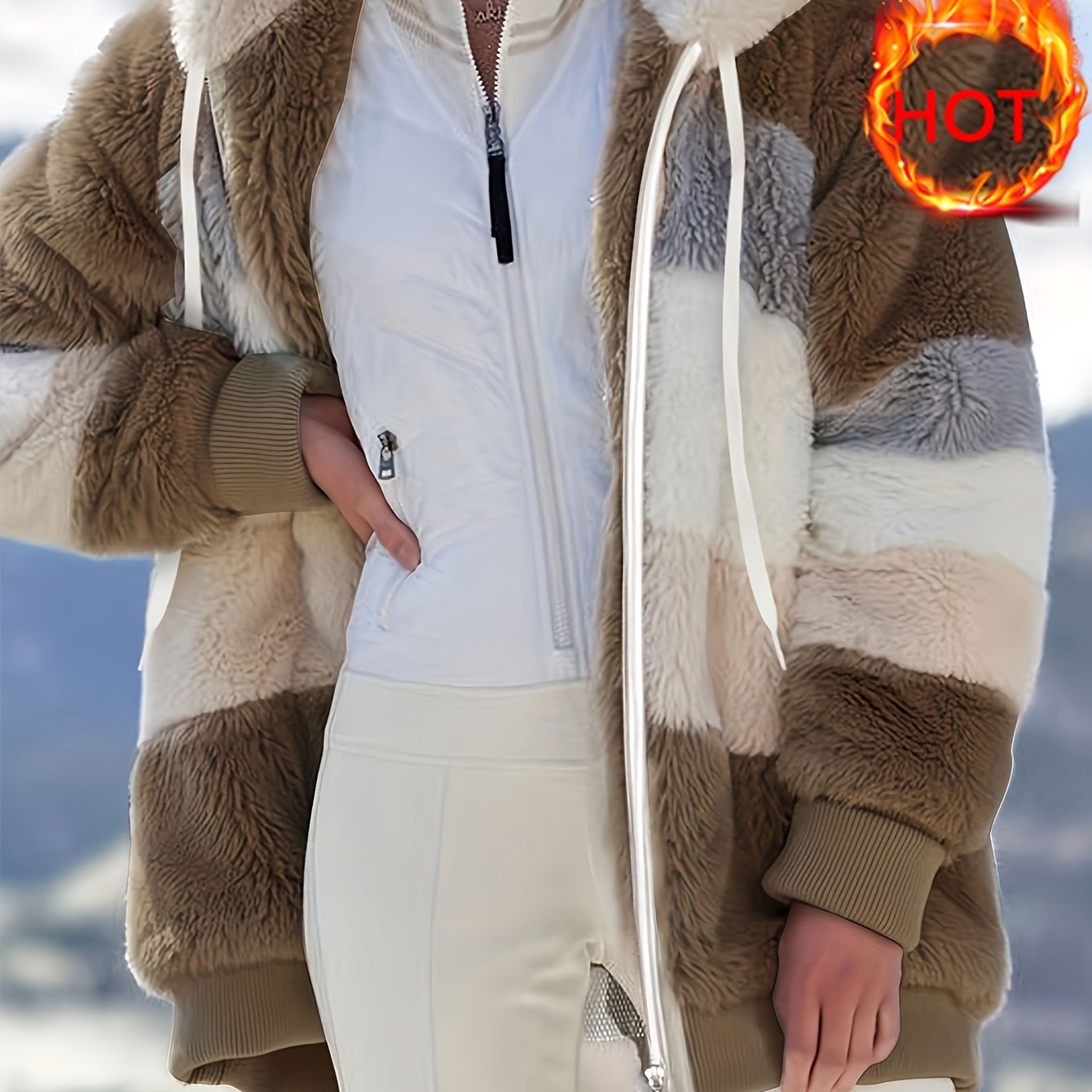 Islae™ | Elegant Faux Fur Hooded Jacket