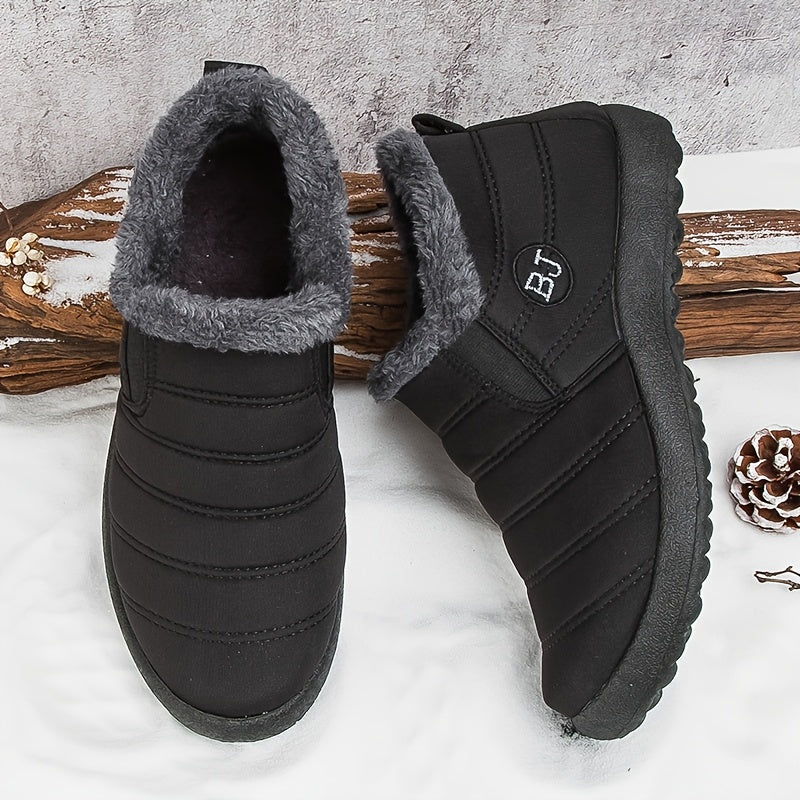 Apollonia™ | Quilted plush-lined slip-on ankle snow boots