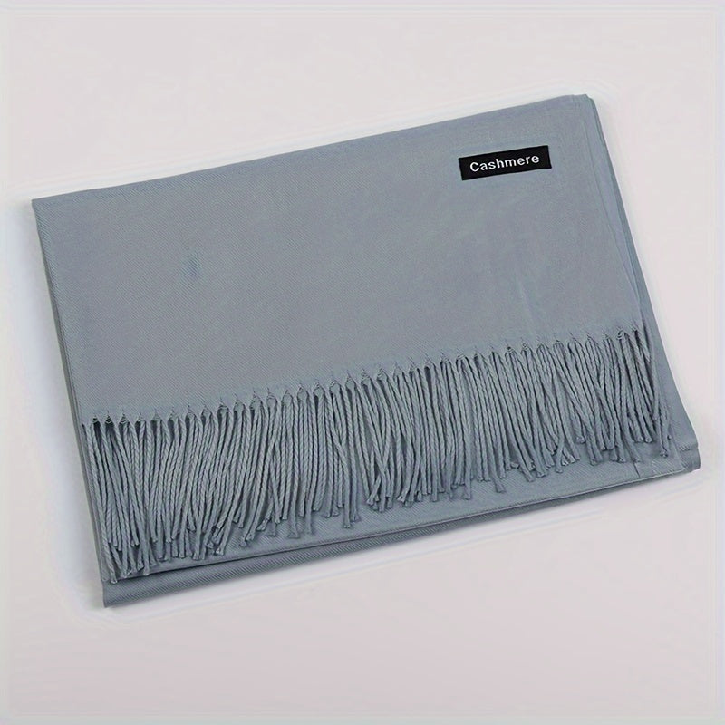 Susanna™ | Solid Fringe-Trim Oversized Scarf Shawl