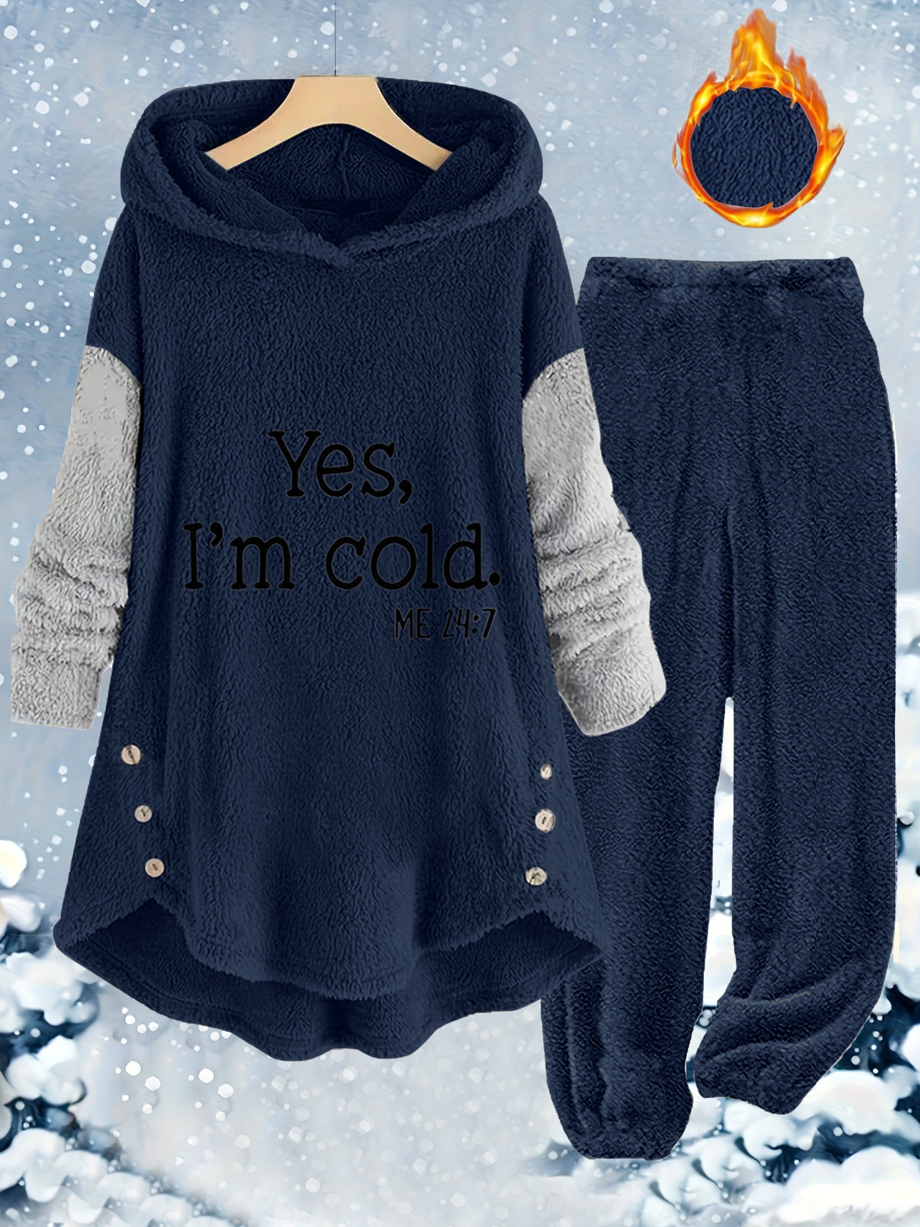 Cressida™ | Hooded Slogan Tunic Jogger Set